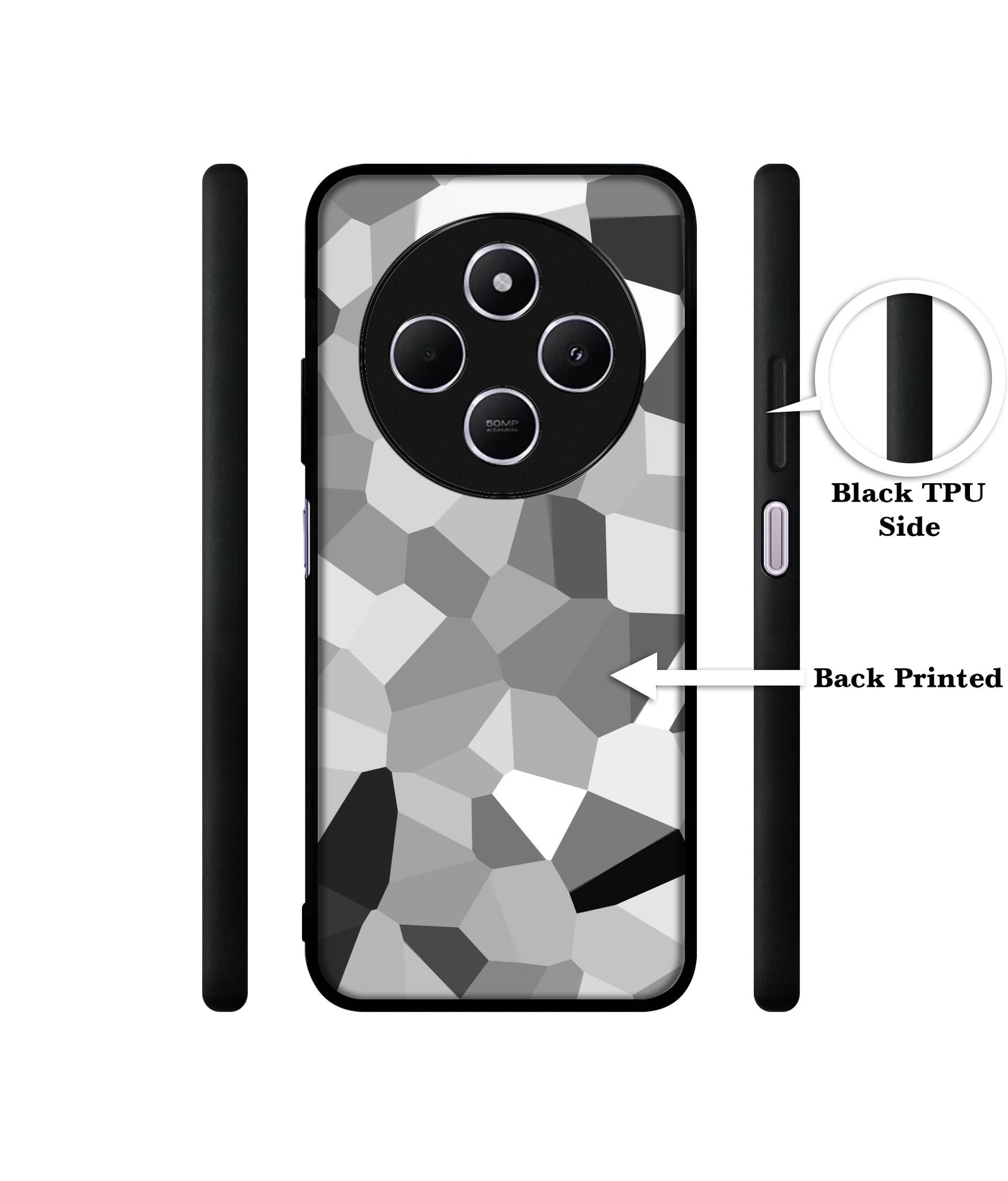 Black & White Mathematical Shape Design Designer 2D Printed Back Case Cover for Mi Redmi A4 5G / 14C 5G / 14R 5G / Poco C75 5G