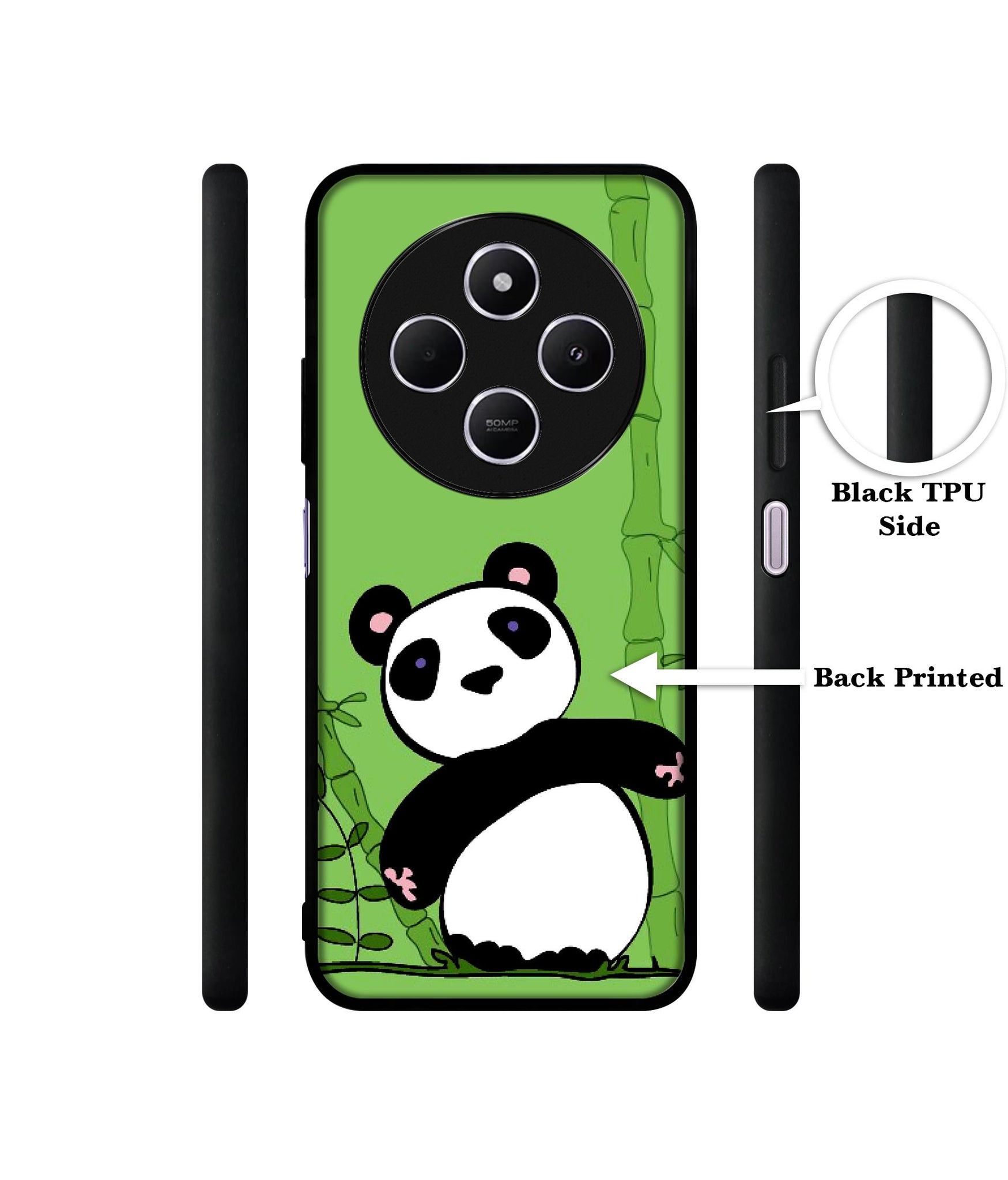 Panda with Bamboo Design Designer 2D Printed Back Case Cover for Mi Redmi A4 5G / 14C 5G / 14R 5G / Poco C75 5G