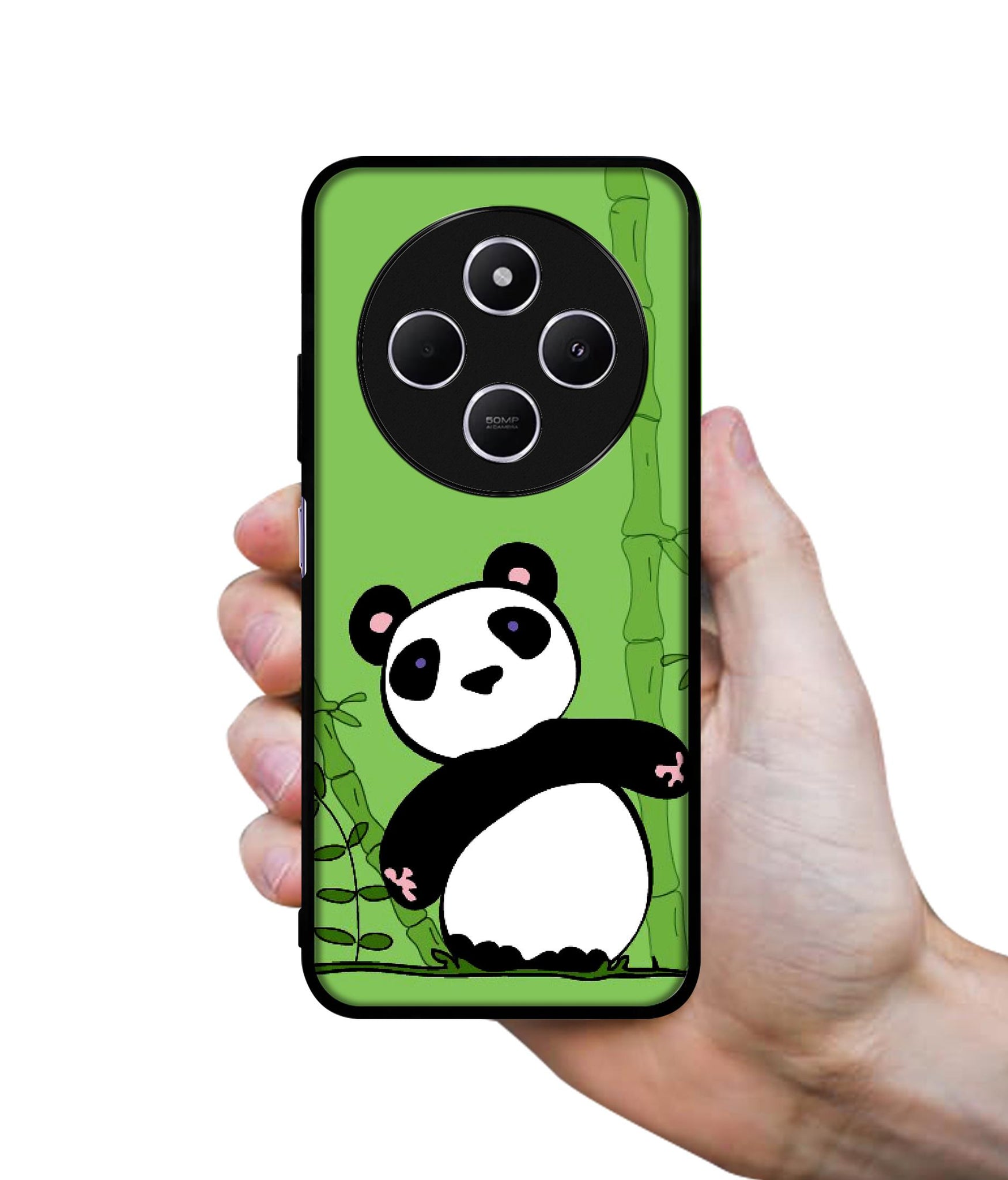 Panda with Bamboo Design Designer 2D Printed Back Case Cover for Mi Redmi A4 5G / 14C 5G / 14R 5G / Poco C75 5G