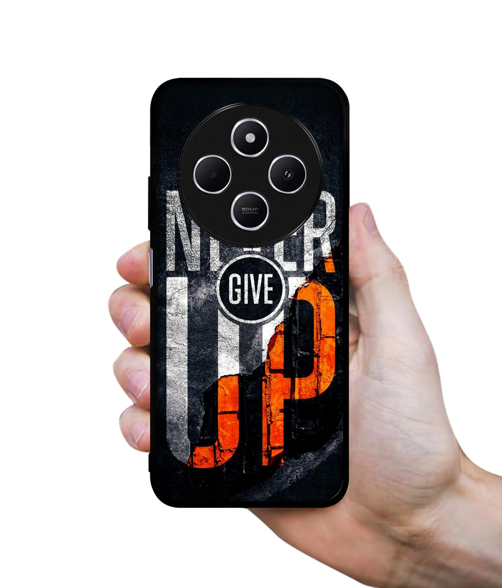 Never Give Up Design Designer 2D Printed Back Case Cover for Mi Redmi A4 5G / 14C 5G / 14R 5G / Poco C75 5G