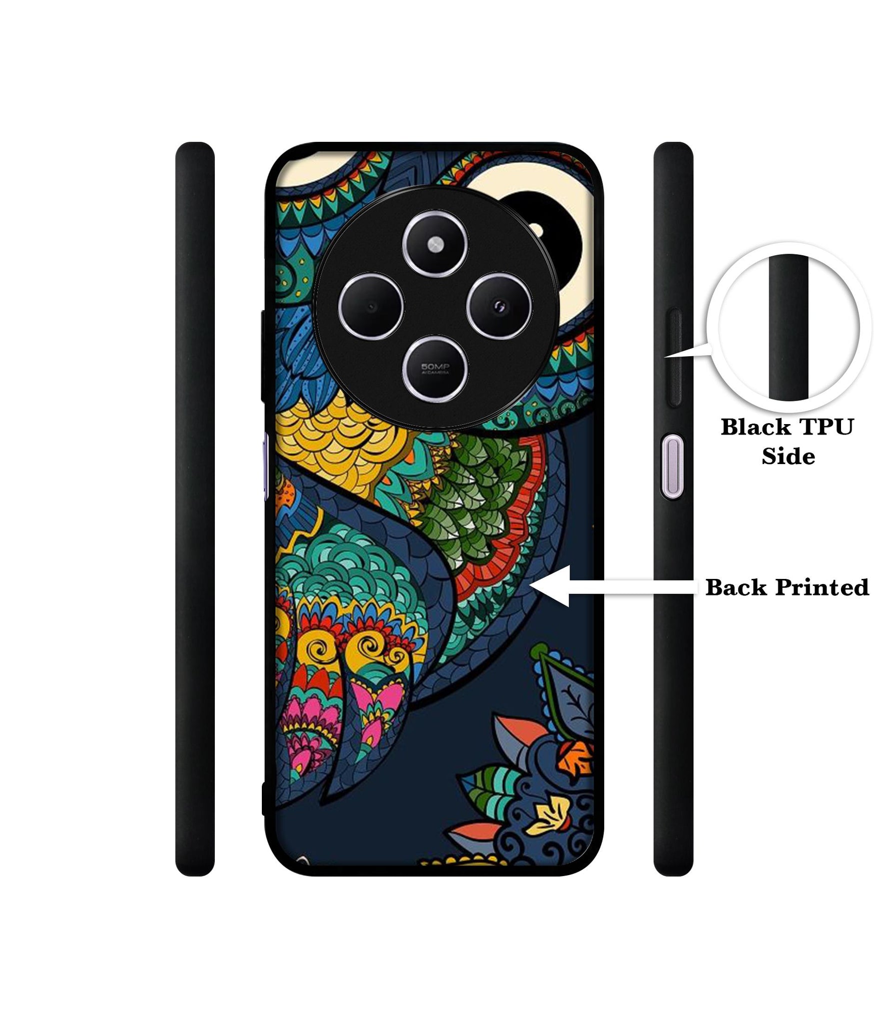 Owl Illustration Design Designer 2D Printed Back Case Cover for Mi Redmi A4 5G / 14C 5G / 14R 5G / Poco C75 5G