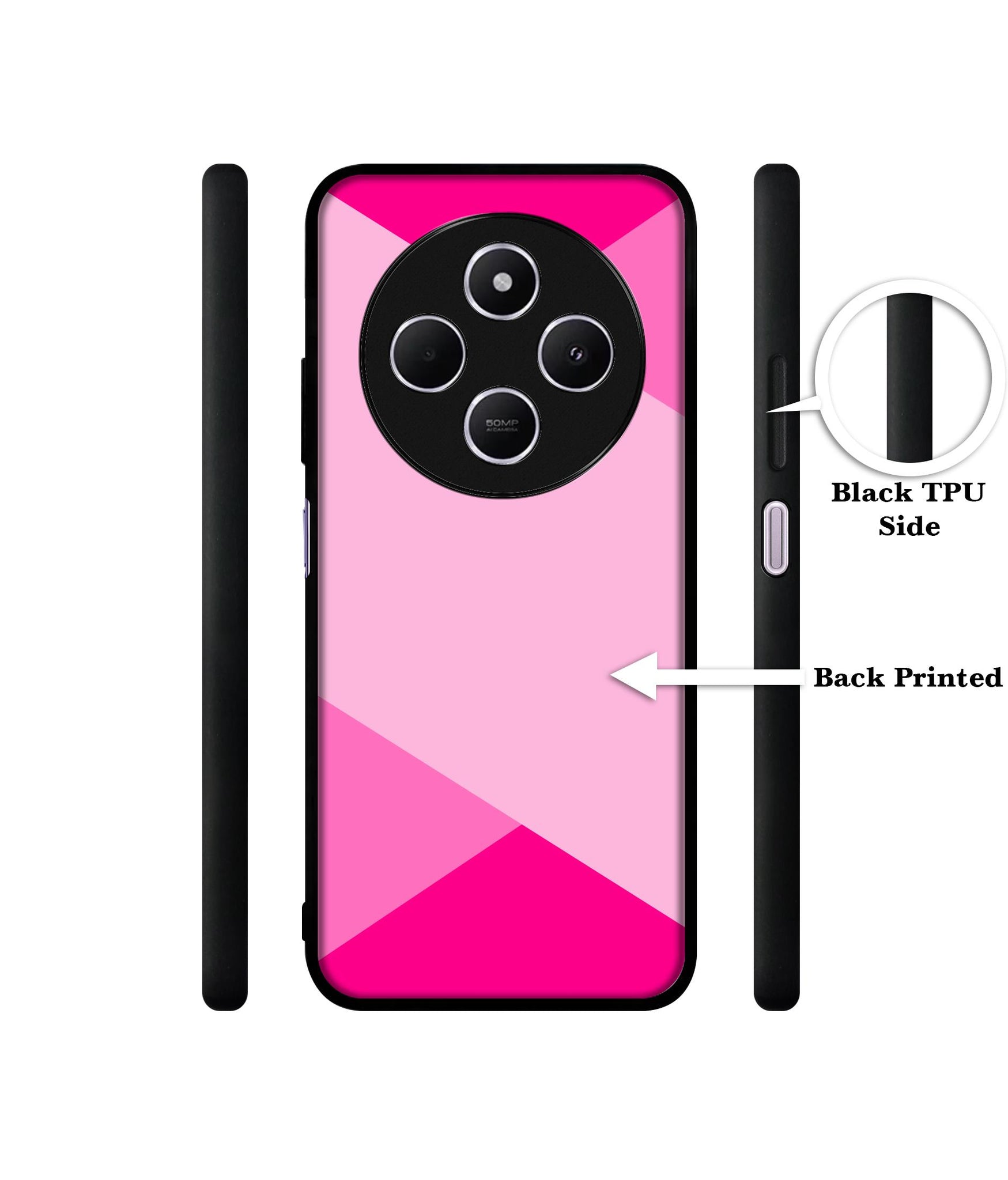 Pink Cross Vector Design Designer 2D Printed Back Case Cover for Mi Redmi A4 5G / 14C 5G / 14R 5G / Poco C75 5G