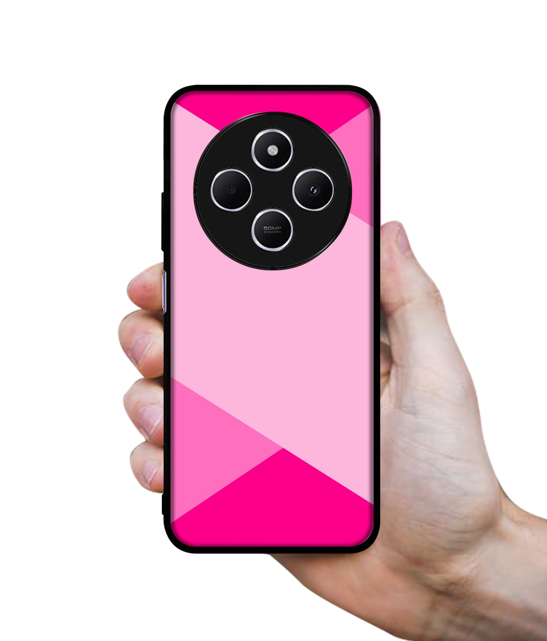 Pink Cross Vector Design Designer 2D Printed Back Case Cover for Mi Redmi A4 5G / 14C 5G / 14R 5G / Poco C75 5G