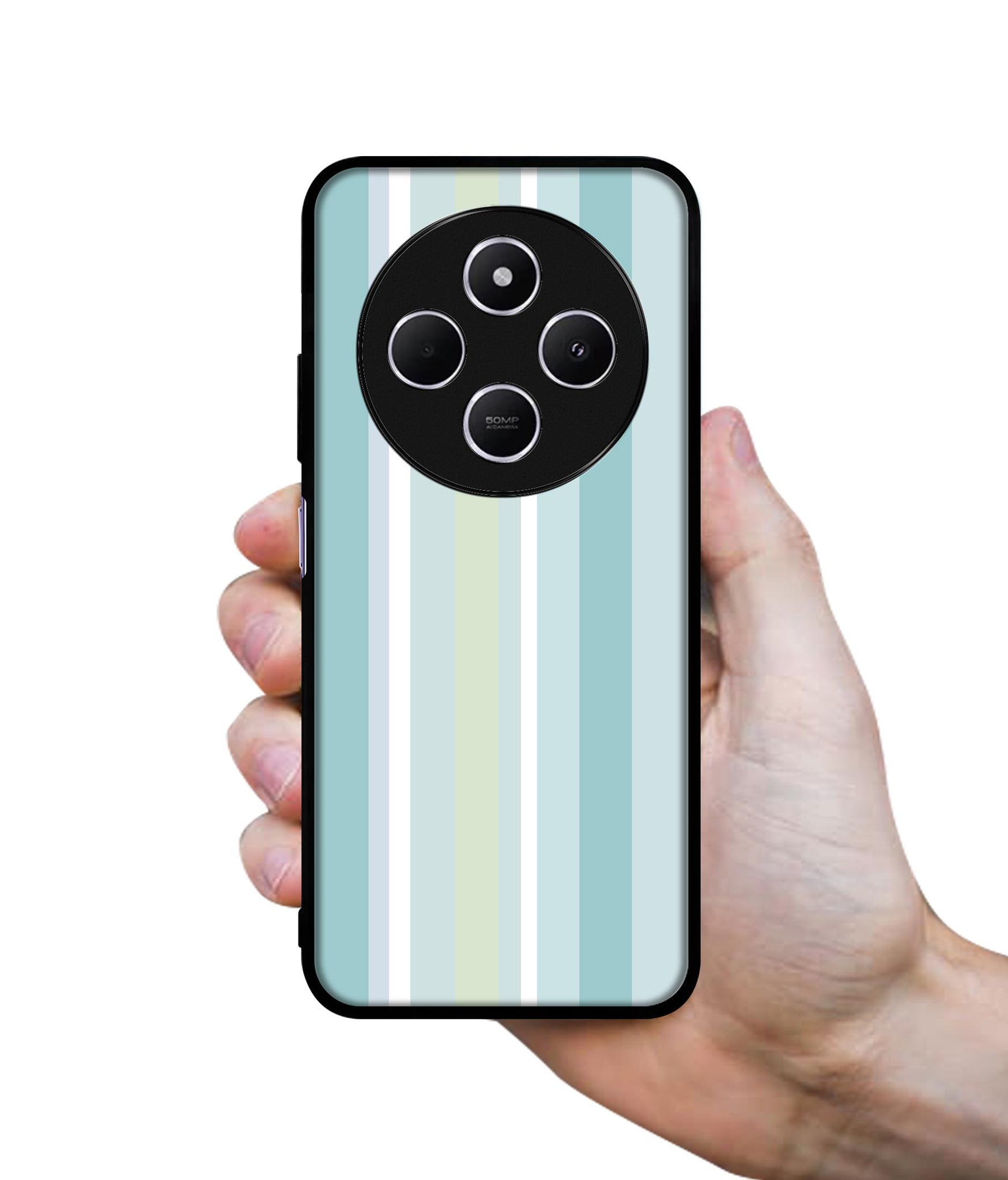 Light Green Stripes Design Designer 2D Printed Back Case Cover for Mi Redmi A4 5G / 14C 5G / 14R 5G / Poco C75 5G