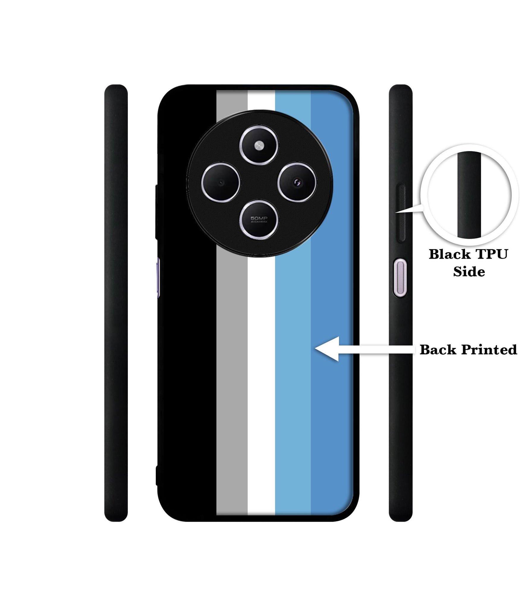 White and Blue Lines Design Designer 2D Printed Back Case Cover for Mi Redmi A4 5G / 14C 5G / 14R 5G / Poco C75 5G