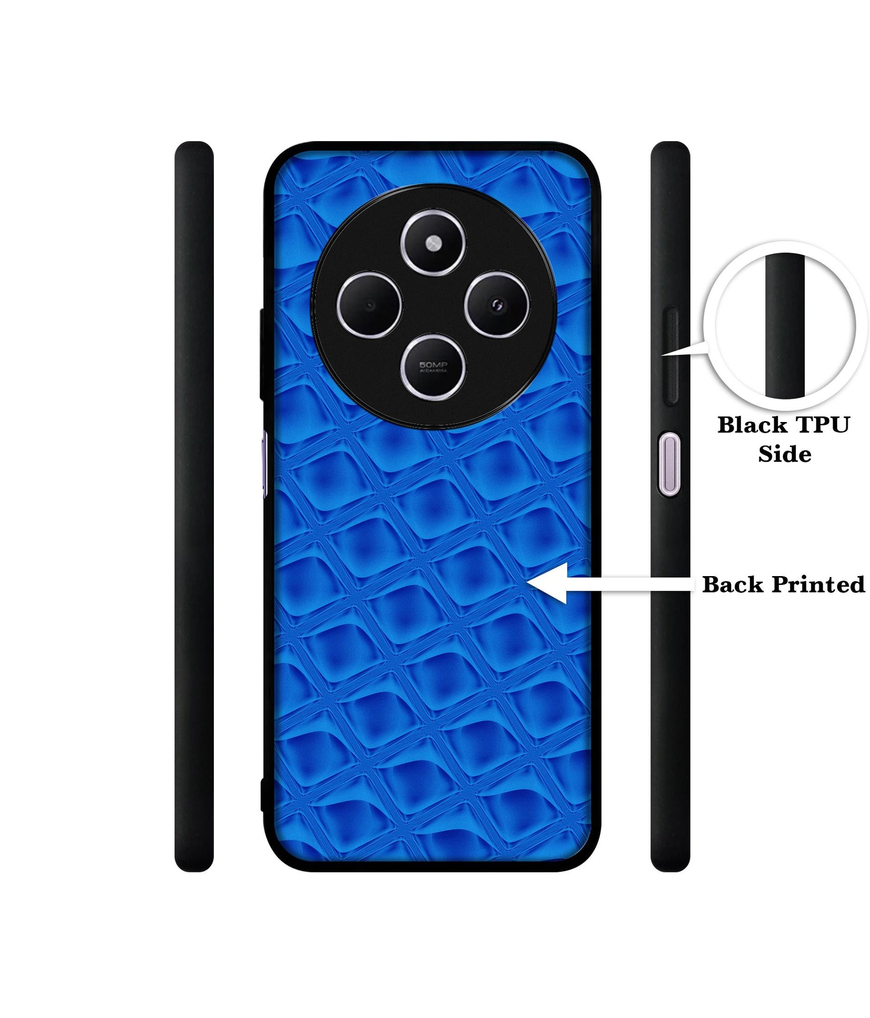 Blue Diamond Design Designer 2D Printed Back Case Cover for Mi Redmi A4 5G / 14C 5G / 14R 5G / Poco C75 5G