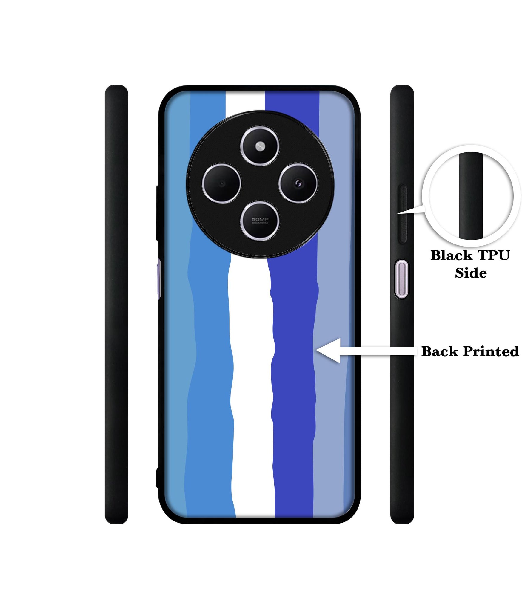 Blue Stripes Rainbow Design Designer 2D Printed Back Case Cover for Mi Redmi A4 5G / 14C 5G / 14R 5G / Poco C75 5G