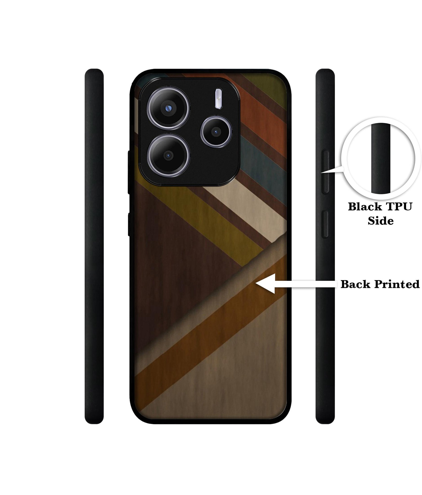 Colorful Wooden Pattern Design Designer 2D Printed Back Case Cover for Mi Redmi Note 14 5G