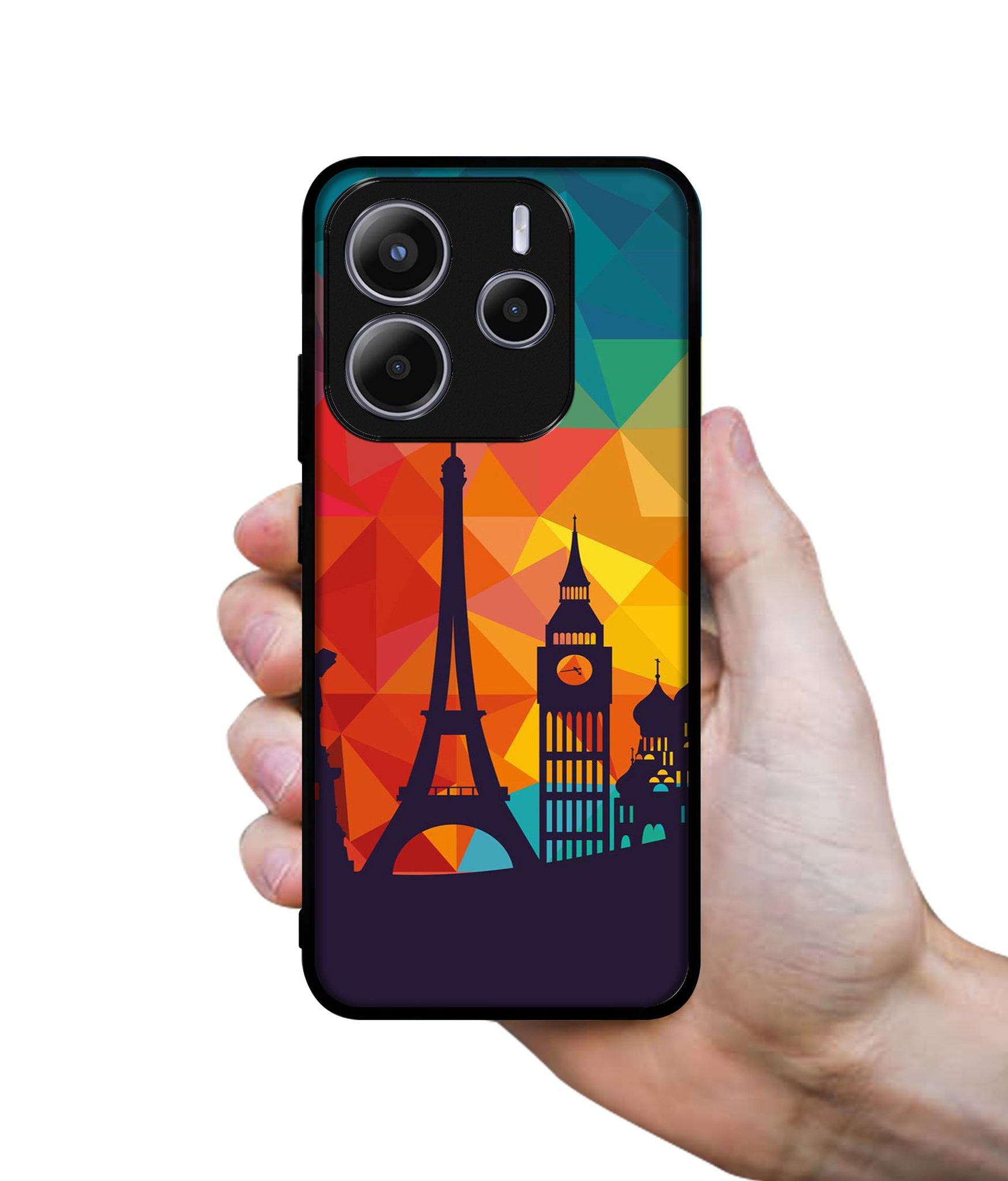 Colored Paris Design Designer 2D Printed Back Case Cover for Mi Redmi Note 14 5G