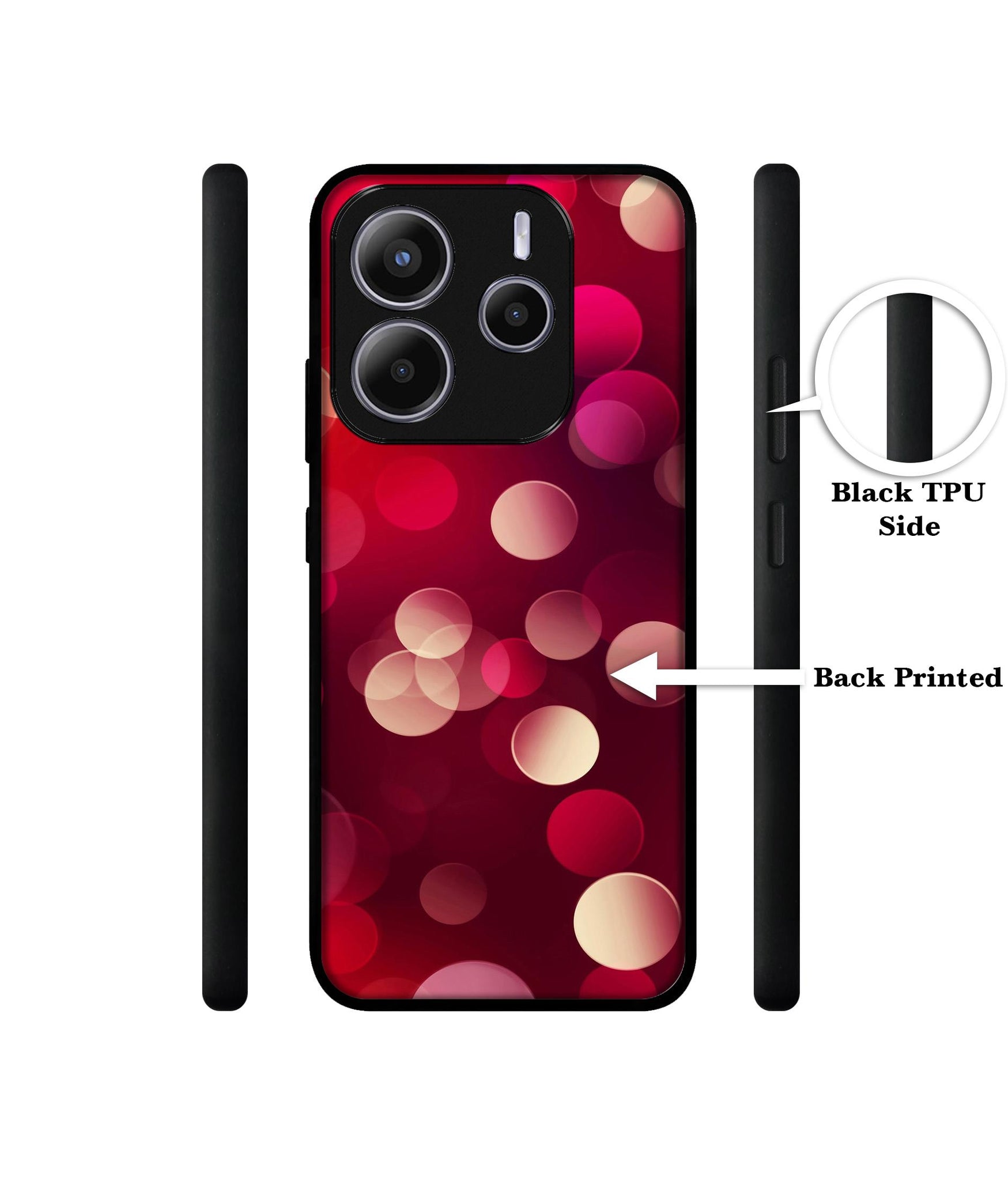 3D Circles Design Designer 2D Printed Back Case Cover for Mi Redmi Note 14 5G