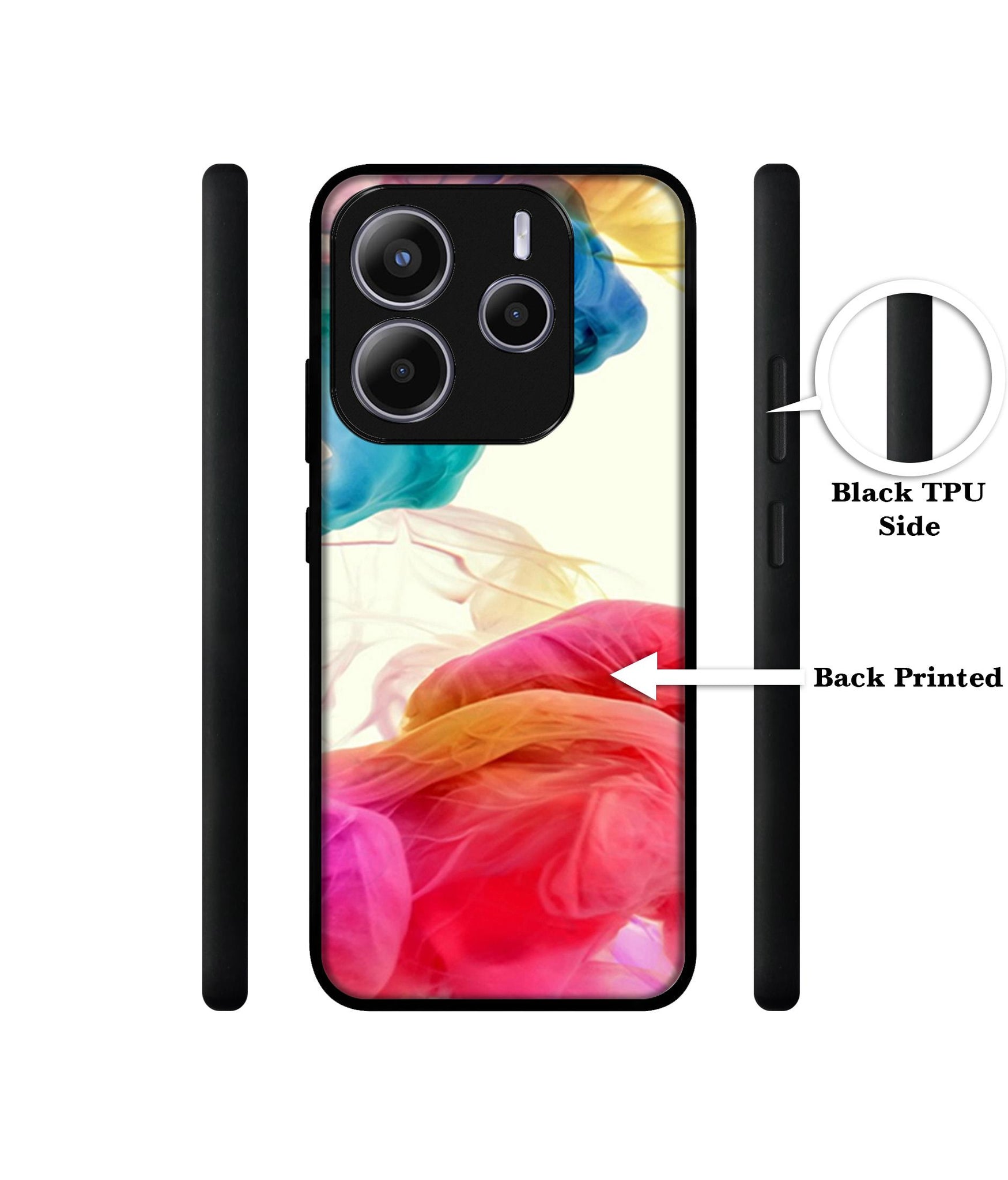 Colored Smoke Design Designer 2D Printed Back Case Cover for Mi Redmi Note 14 5G