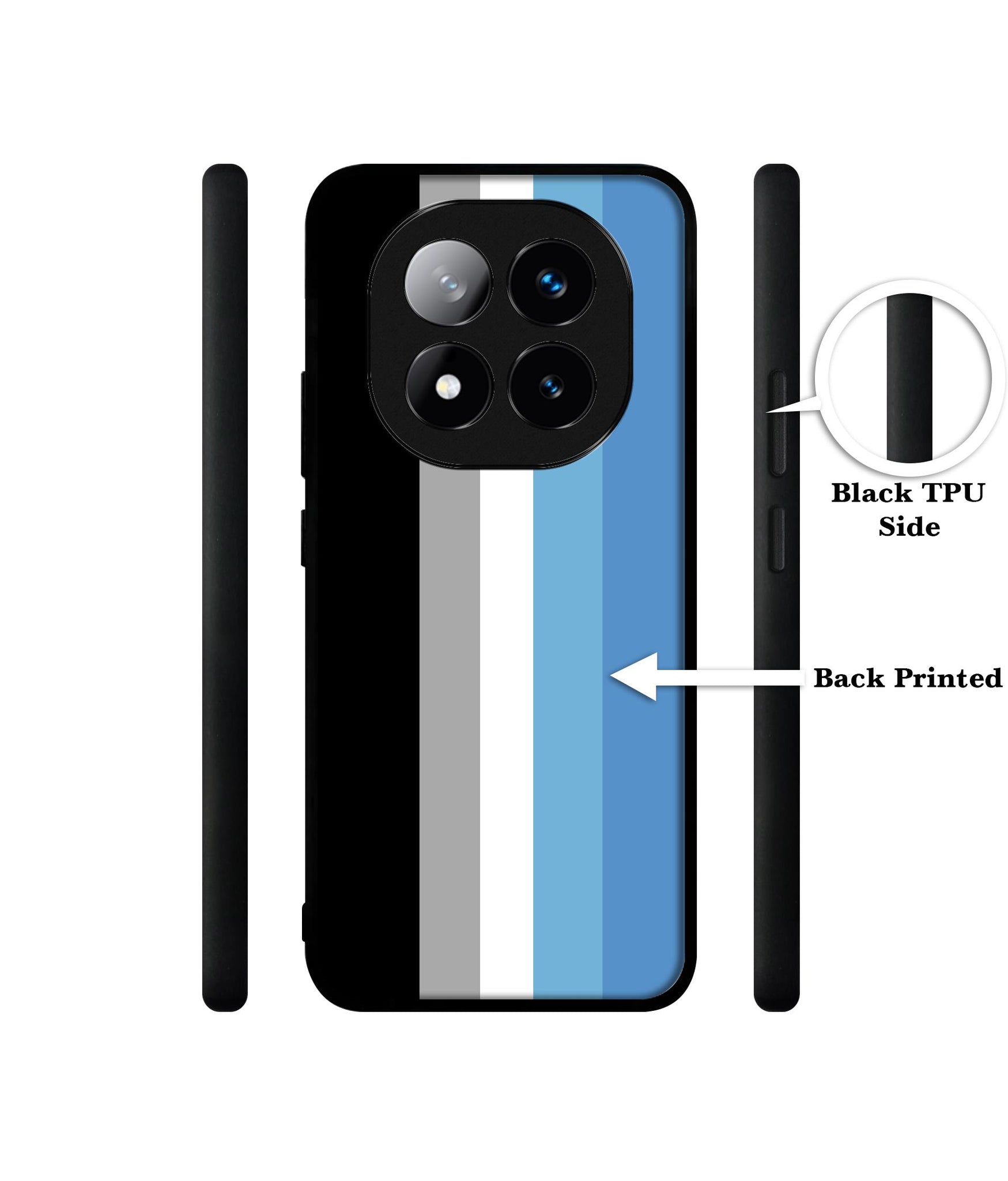 White and Blue Lines Design Designer 2D Printed Back Case Cover for Mi Redmi Note 14 Pro 5G