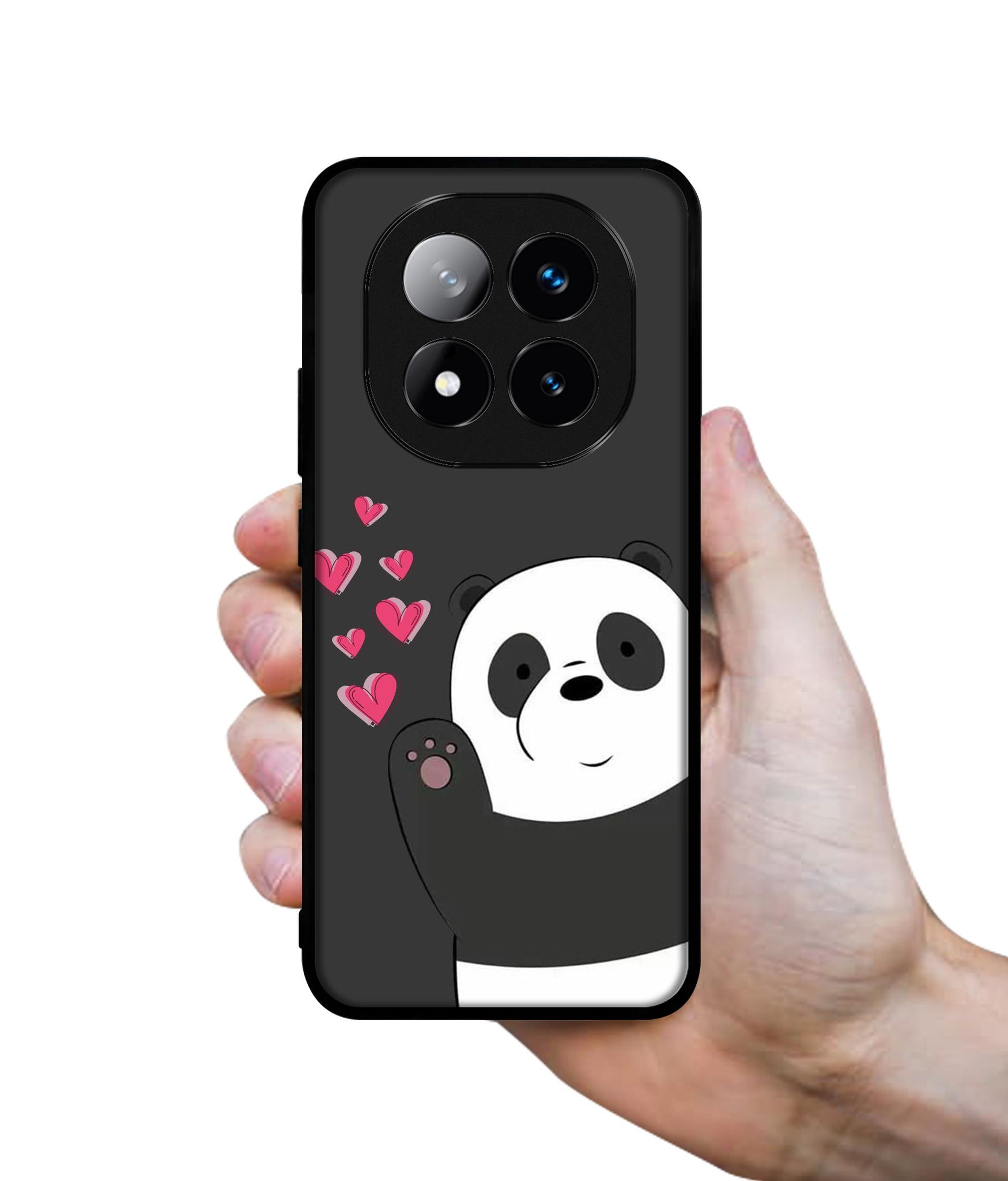 Love Panda Design Designer 2D Printed Back Case Cover for Mi Redmi Note 14 Pro 5G