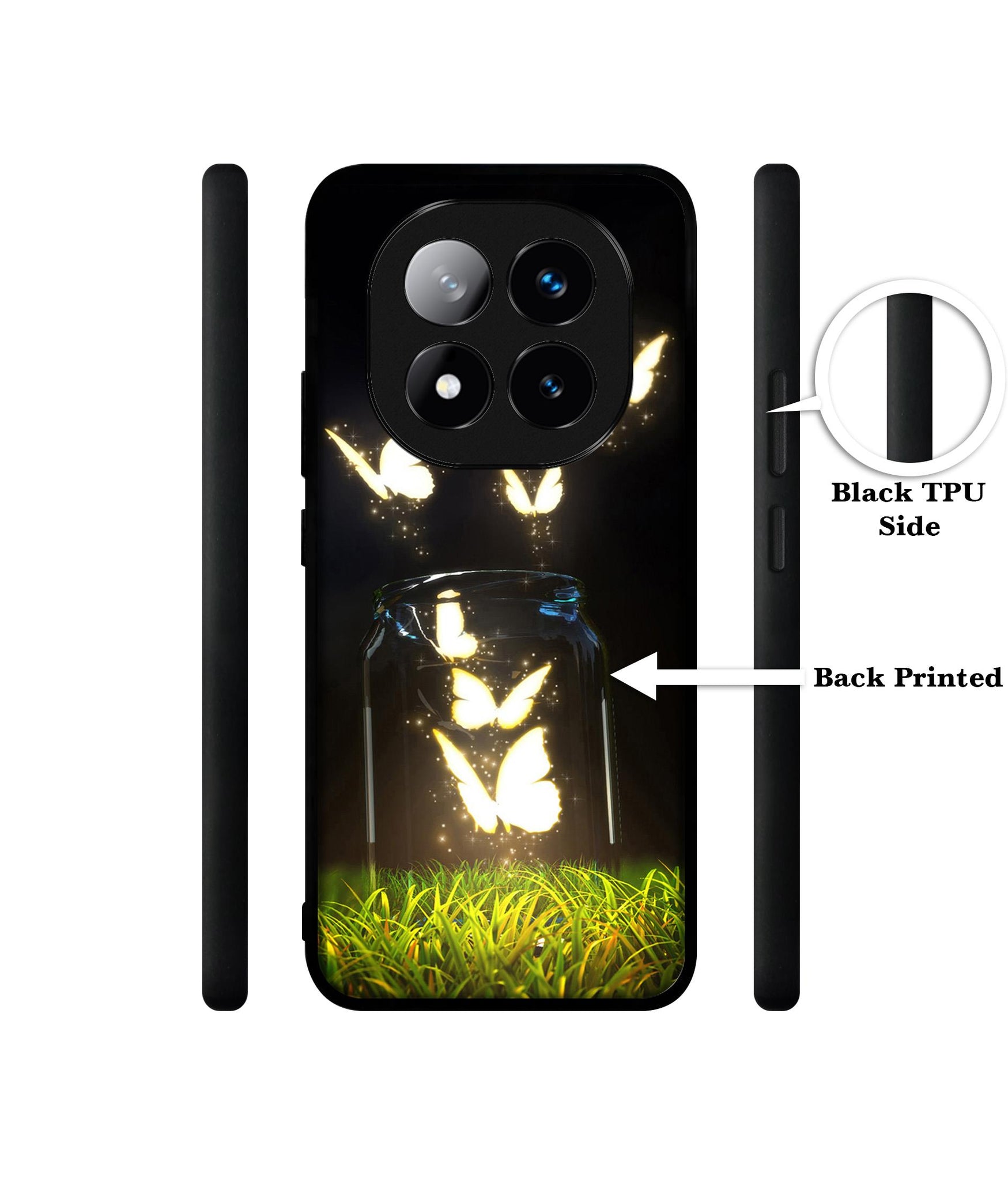 Butterfly Design Designer 2D Printed Back Case Cover for Mi Redmi Note 14 Pro Plus 5G