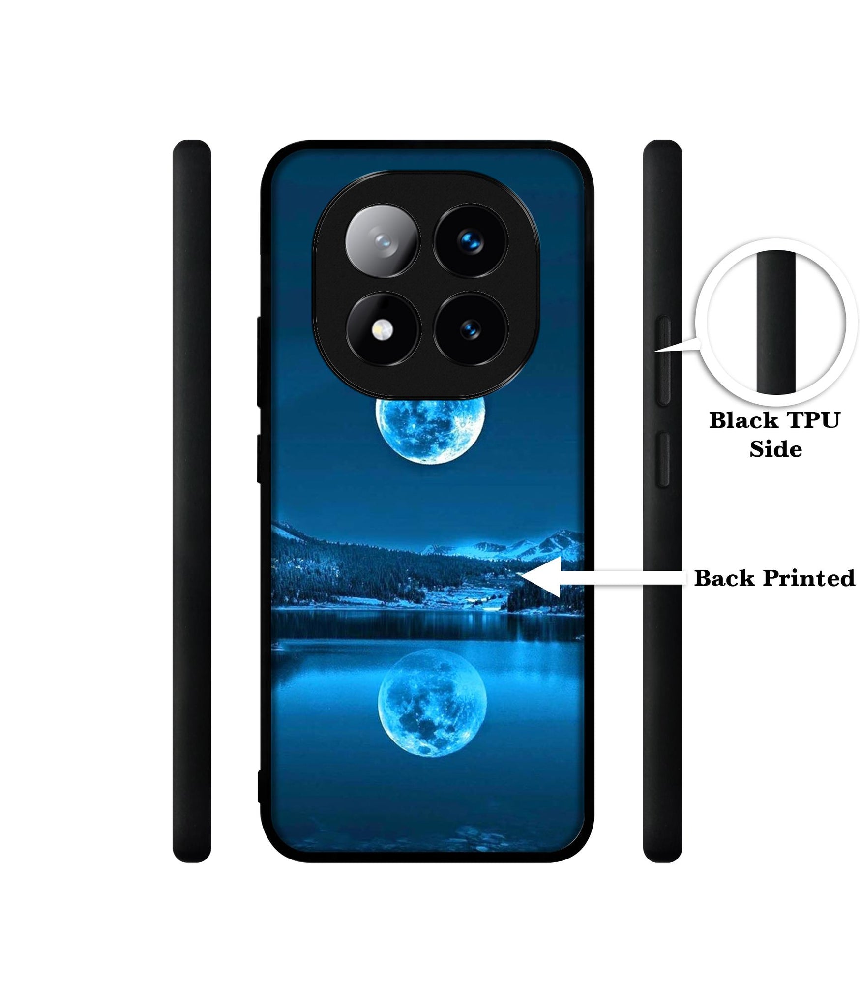 Awesome Moon Design Designer 2D Printed Back Case Cover for Mi Redmi Note 14 Pro Plus 5G