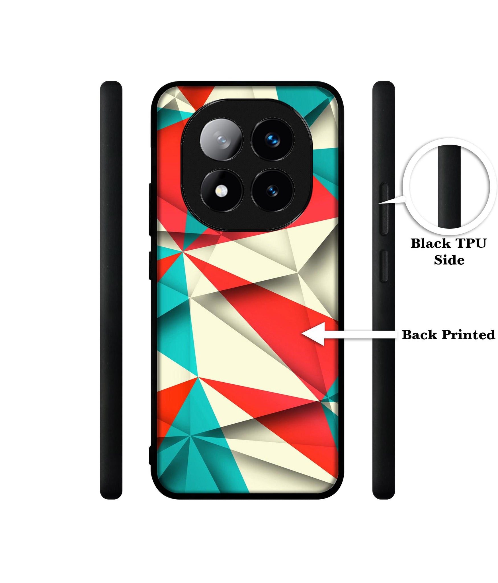 Red Blue White Pattern Design Designer 2D Printed Back Case Cover for Mi Redmi Note 14 Pro Plus 5G