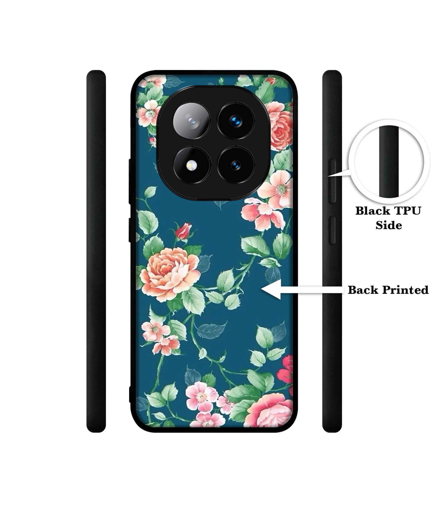 Vintage Floral Design Designer 2D Printed Back Case Cover for Mi Redmi Note 14 Pro Plus 5G