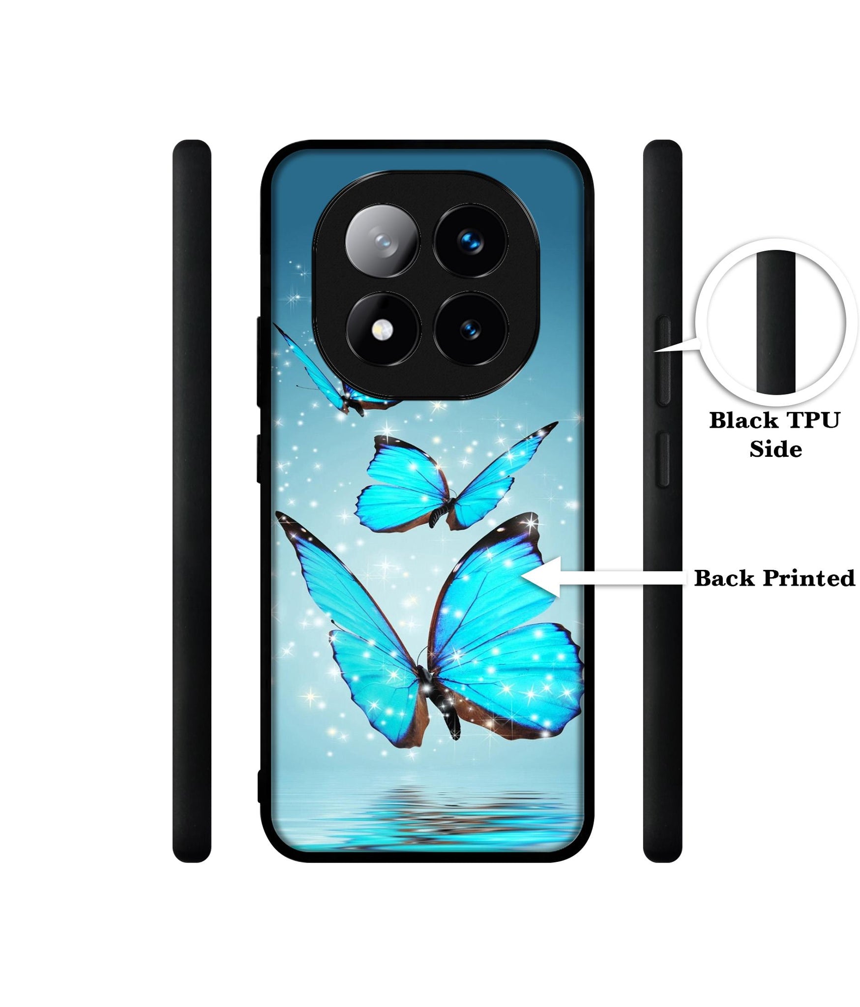 Flying Butterflies Design Designer 2D Printed Back Case Cover for Mi Redmi Note 14 Pro Plus 5G