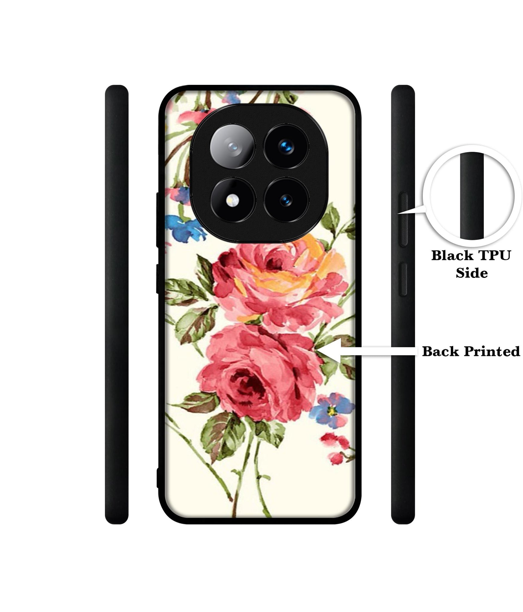 Vintage Painting Flower Design Designer 2D Printed Back Case Cover for Mi Redmi Note 14 Pro Plus 5G