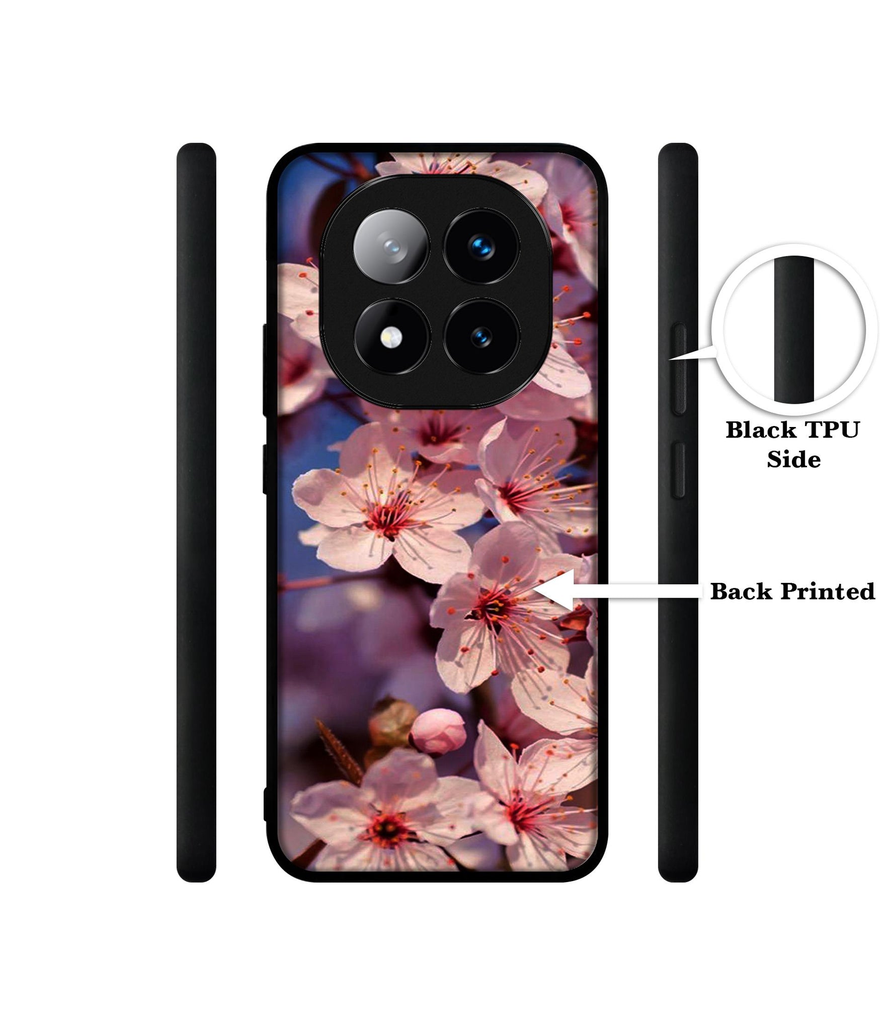 Pink Flowers Pattern Design Designer 2D Printed Back Case Cover for Mi Redmi Note 14 Pro Plus 5G