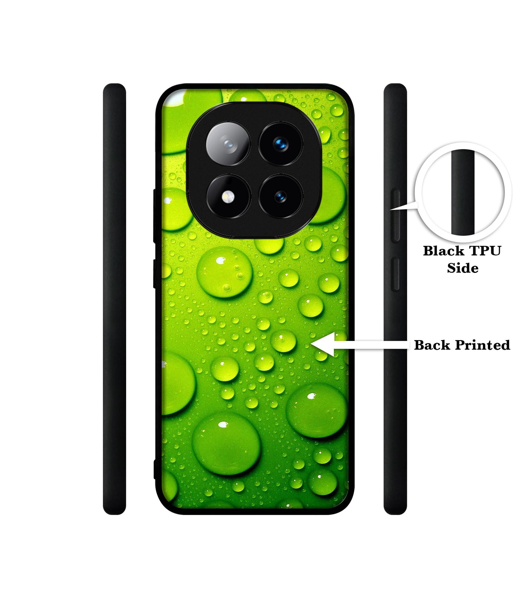 Green Bubbles Design Designer 2D Printed Back Case Cover for Mi Redmi Note 14 Pro Plus 5G