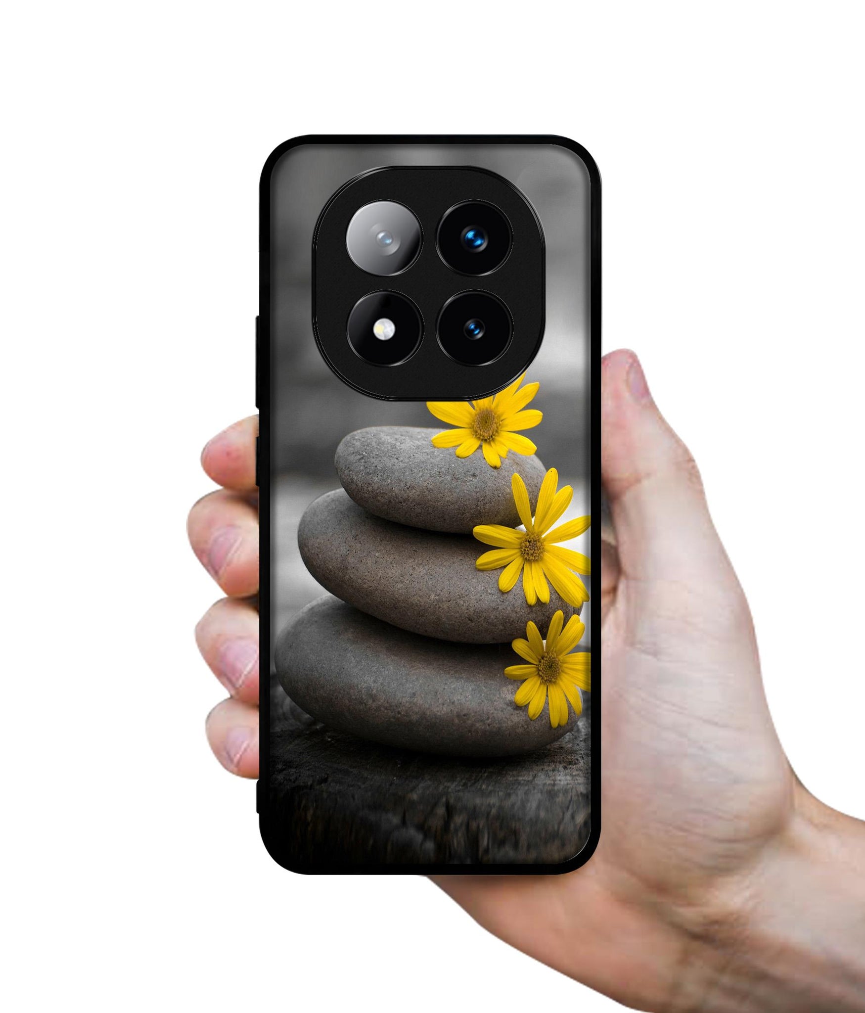 Stones And Flower Design Designer 2D Printed Back Case Cover for Mi Redmi Note 14 Pro Plus 5G