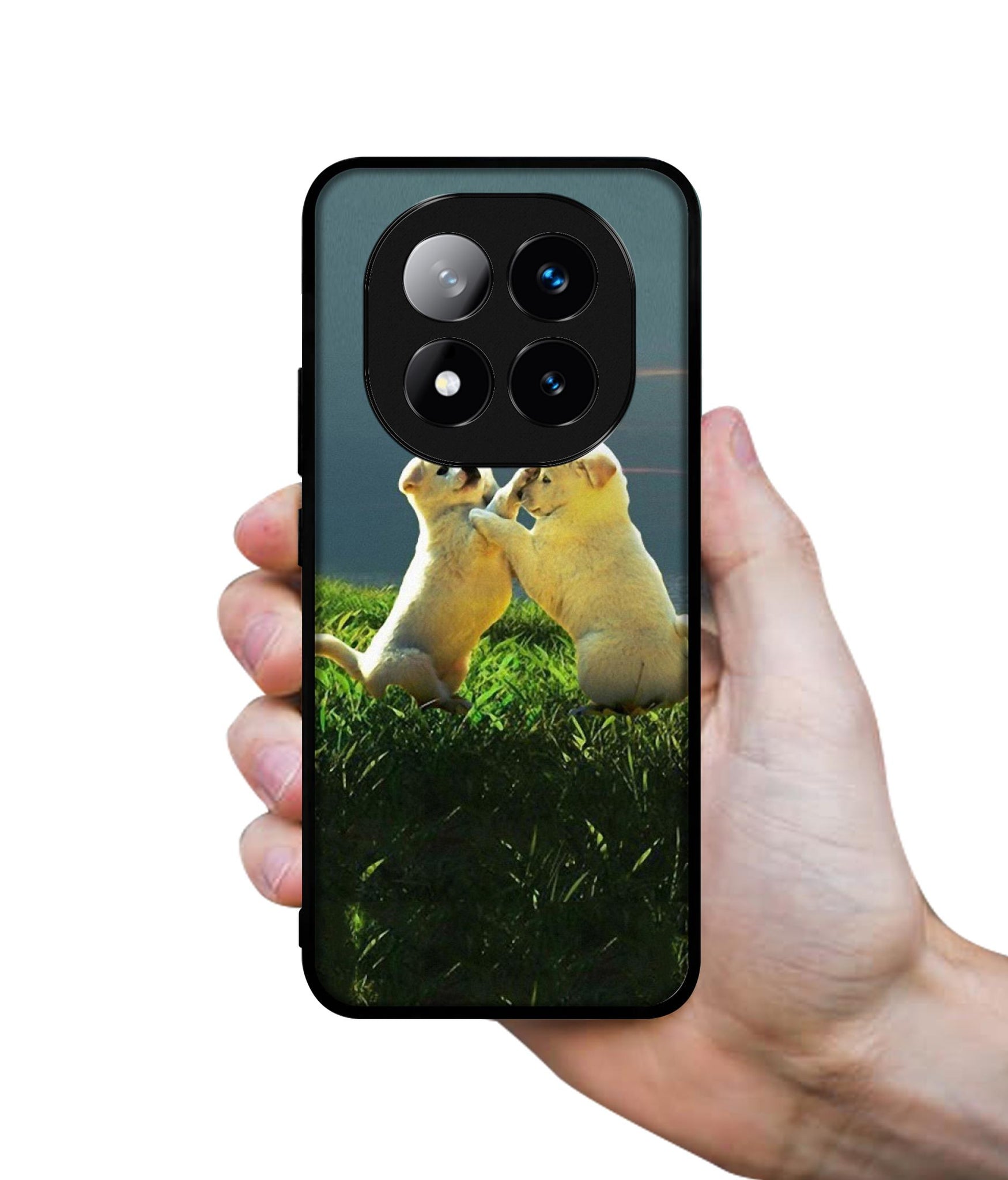 Puppy Couple Sunset Design Designer 2D Printed Back Case Cover for Mi Redmi Note 14 Pro Plus 5G