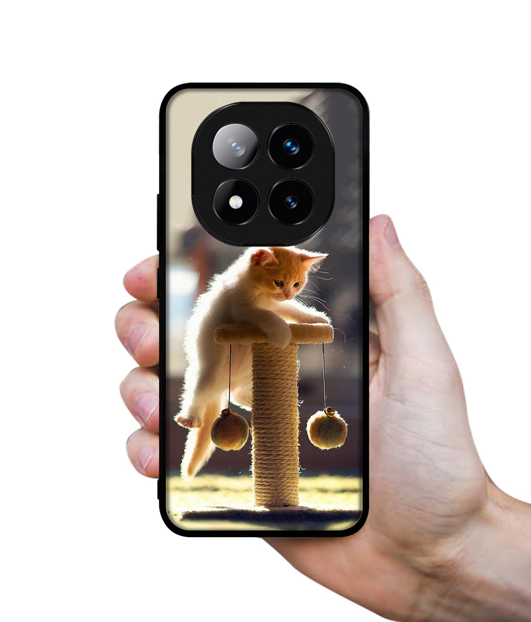 Cat Climbing Design Designer 2D Printed Back Case Cover for Mi Redmi Note 14 Pro Plus 5G