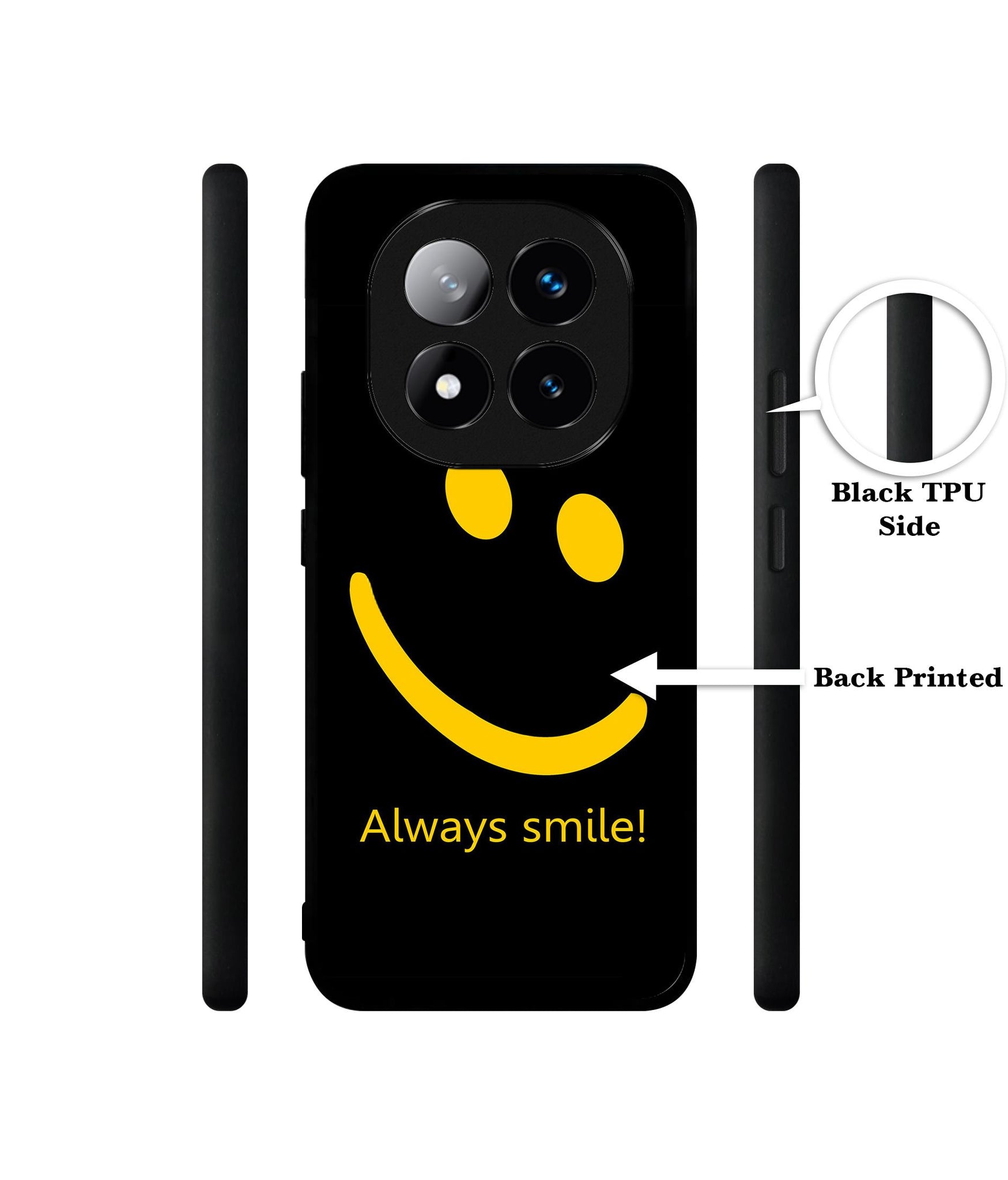 Always Smile Quote Design Designer 2D Printed Back Case Cover for Mi Redmi Note 14 Pro Plus 5G