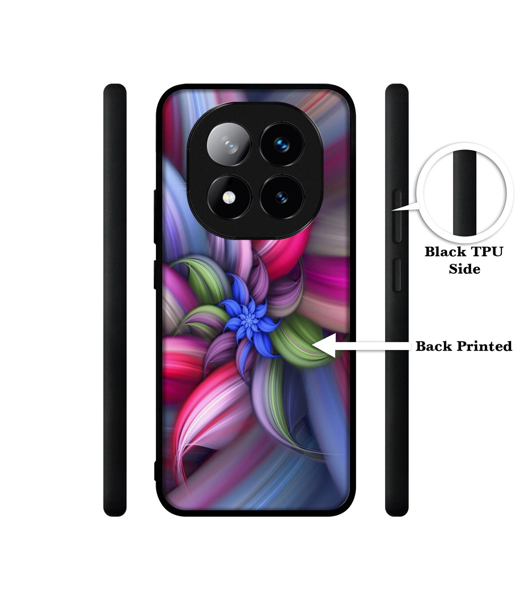 Colorful Flower Design Designer 2D Printed Back Case Cover for Mi Redmi Note 14 Pro Plus 5G