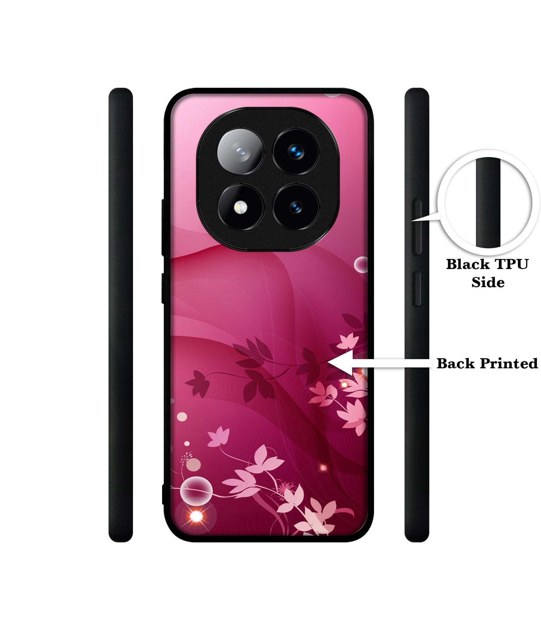 Pink Abstract Design Designer 2D Printed Back Case Cover for Mi Redmi Note 14 Pro Plus 5G