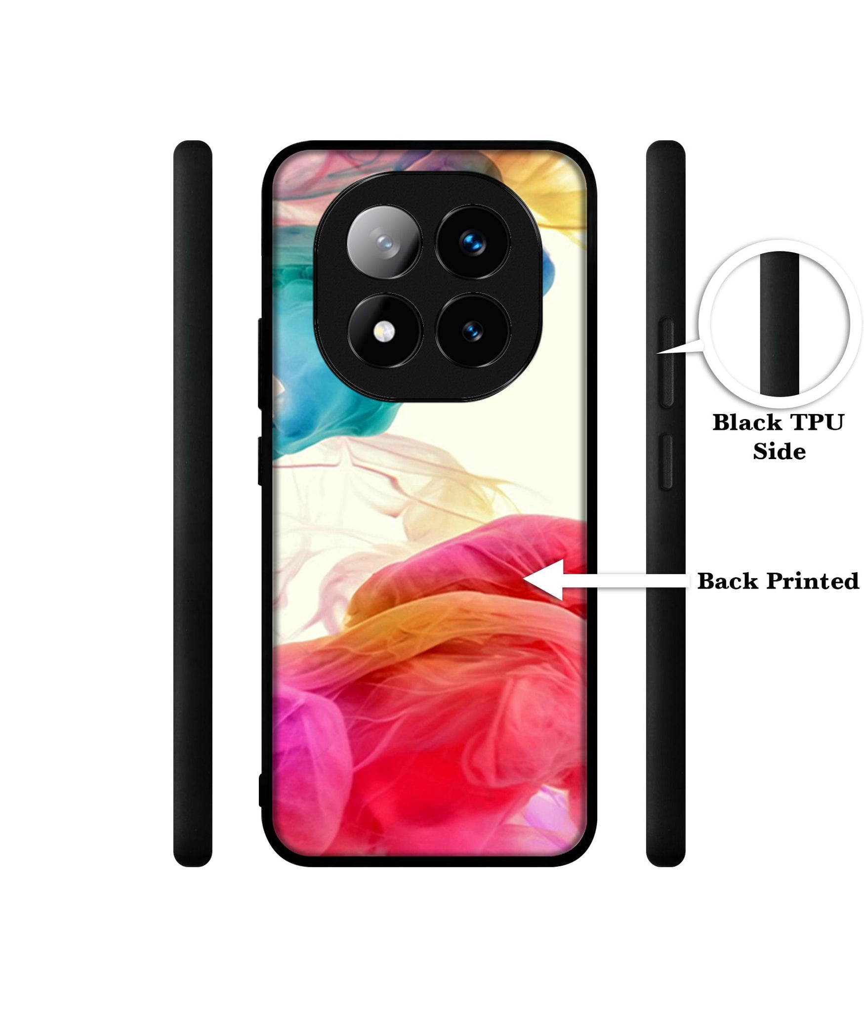Colored Smoke Design Designer 2D Printed Back Case Cover for Mi Redmi Note 14 Pro Plus 5G