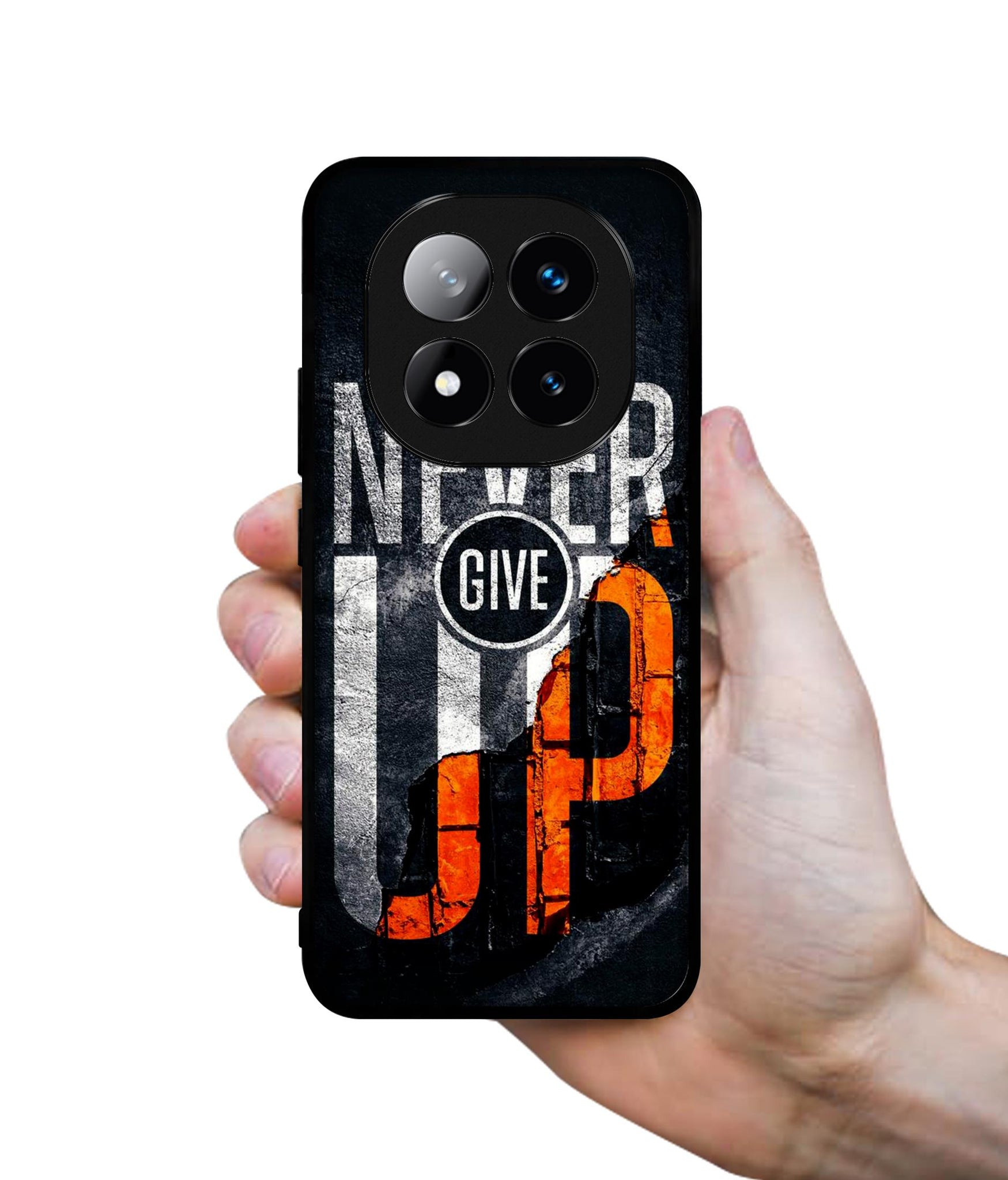 Never Give Up Design Designer 2D Printed Back Case Cover for Mi Redmi Note 14 Pro Plus 5G