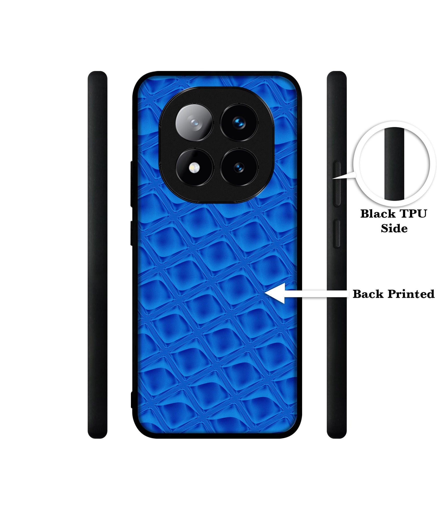 Blue Diamond Design Designer 2D Printed Back Case Cover for Mi Redmi Note 14 Pro Plus 5G