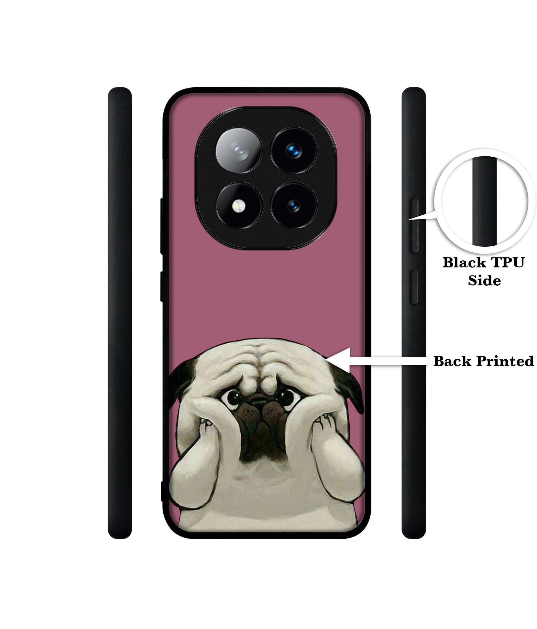 Cute Pug Holding Big Cheeks Design Designer 2D Printed Back Case Cover for Mi Redmi Note 14 Pro Plus 5G