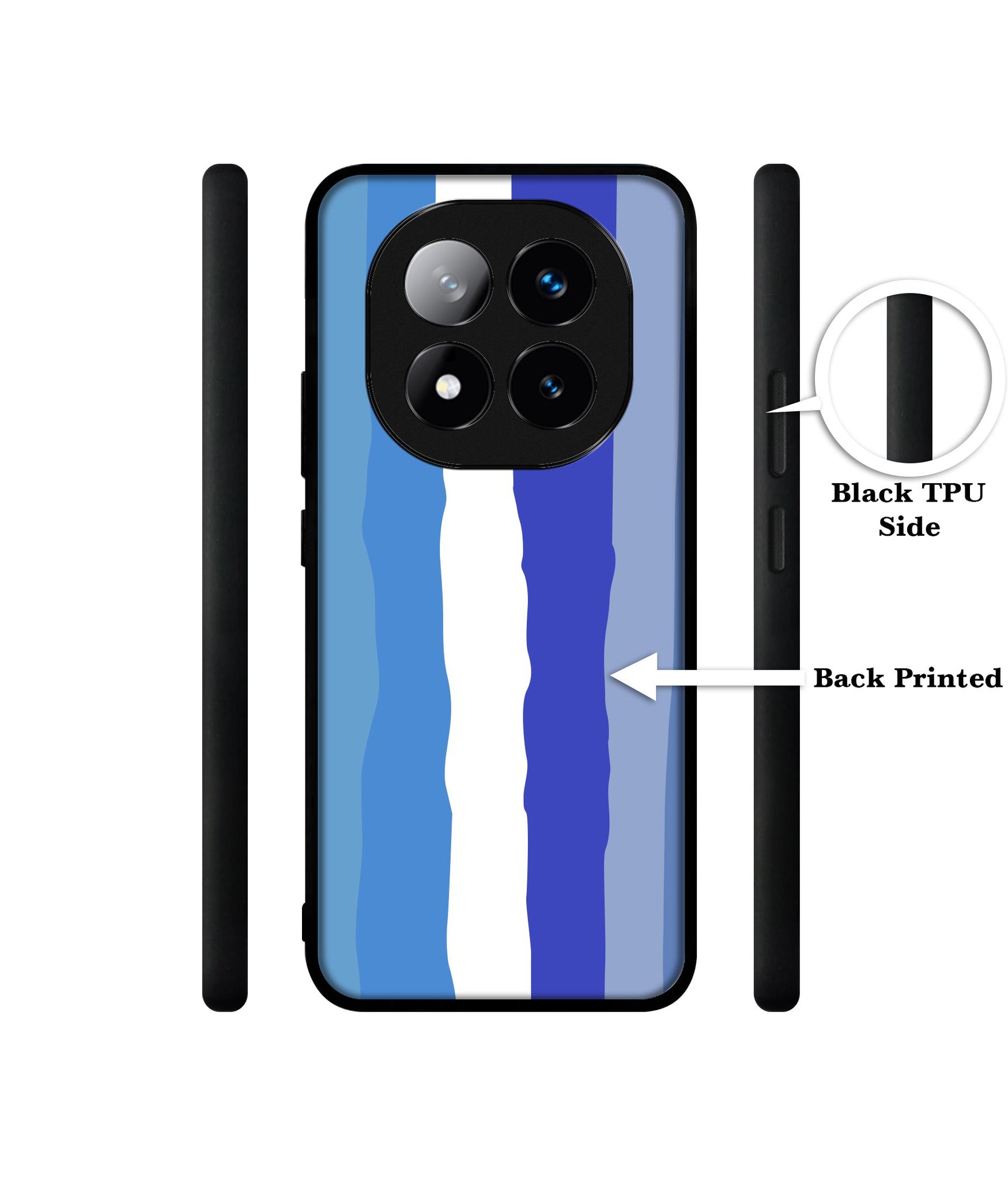 Blue Stripes Rainbow Design Designer 2D Printed Back Case Cover for Mi Redmi Note 14 Pro Plus 5G