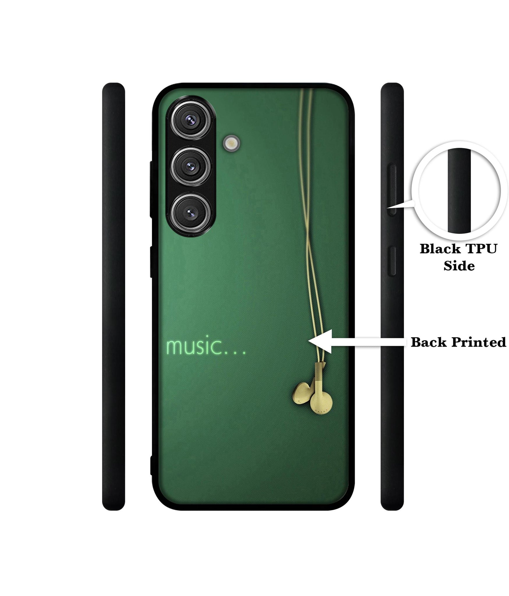 Headphone Music Design Designer 2D Printed Back Case Cover for Samsung Galaxy S25 Plus 5G