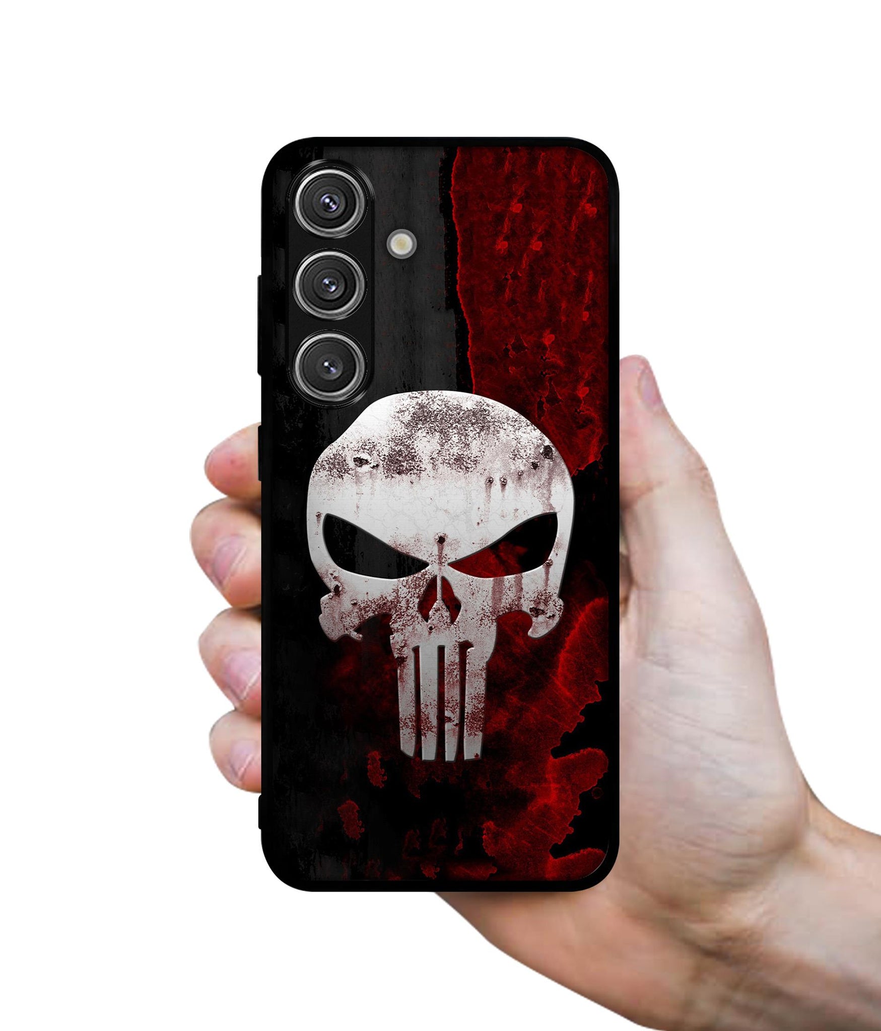 Punisher Skull Design Designer 2D Printed Back Case Cover for Samsung Galaxy S25 Plus 5G