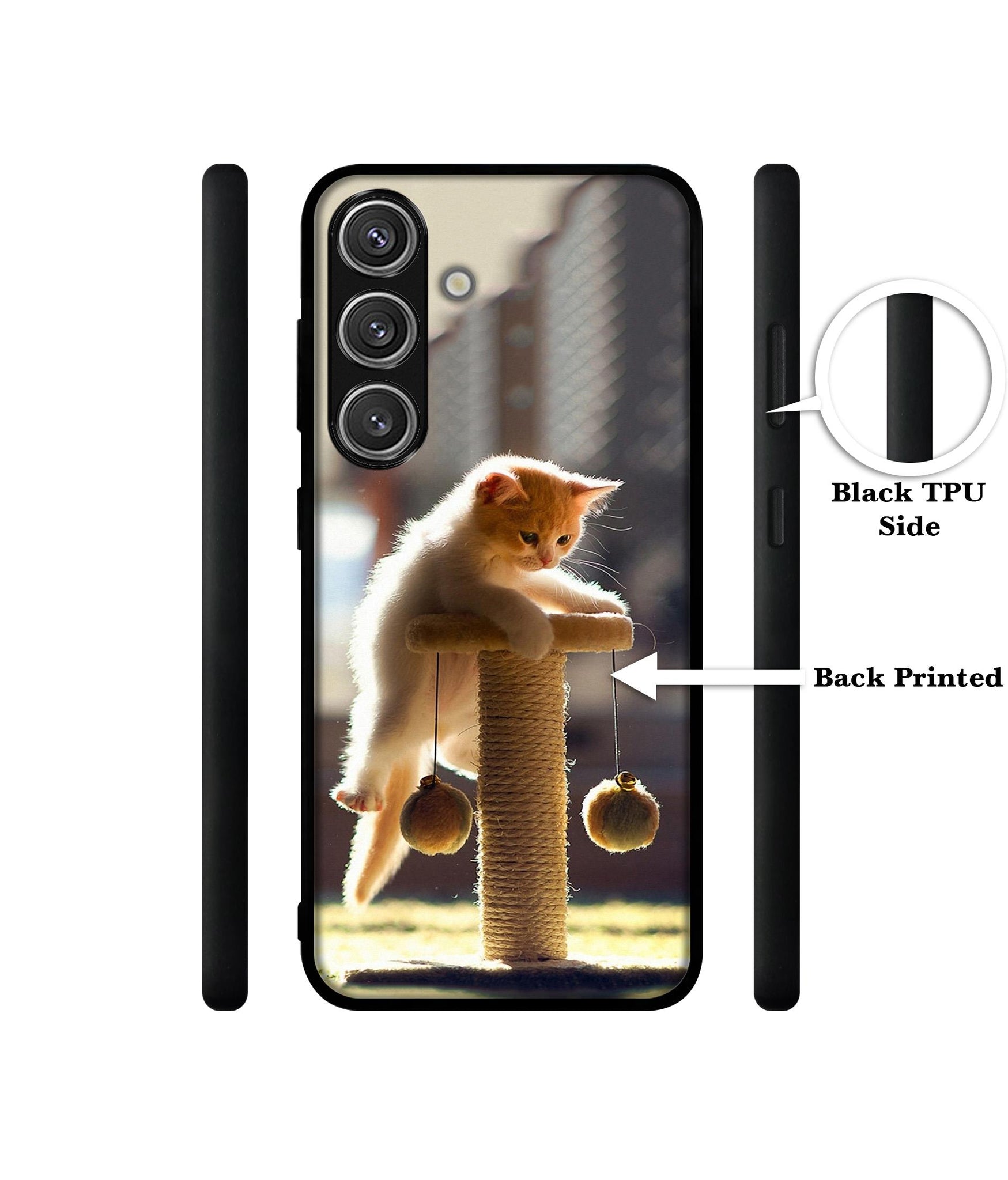Cat Climbing Design Designer 2D Printed Back Case Cover for Samsung Galaxy S25 Plus 5G