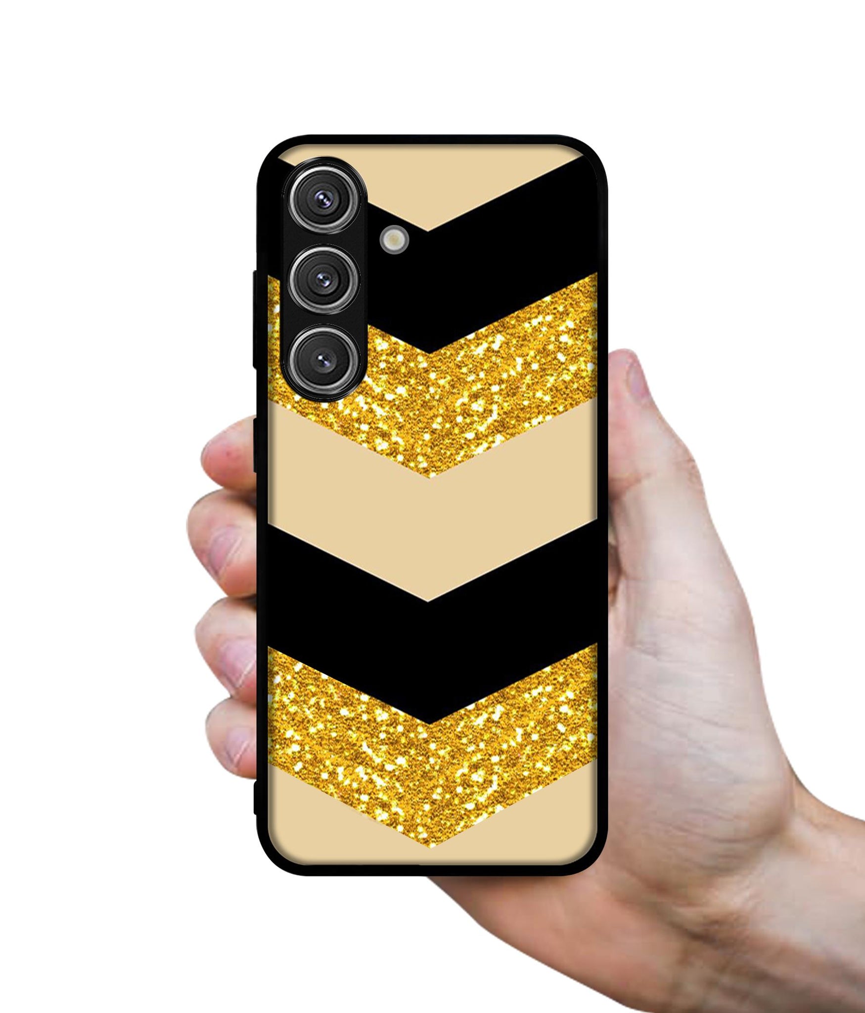 Black & Gold Design Designer 2D Printed Back Case Cover for Samsung Galaxy S25 Plus 5G
