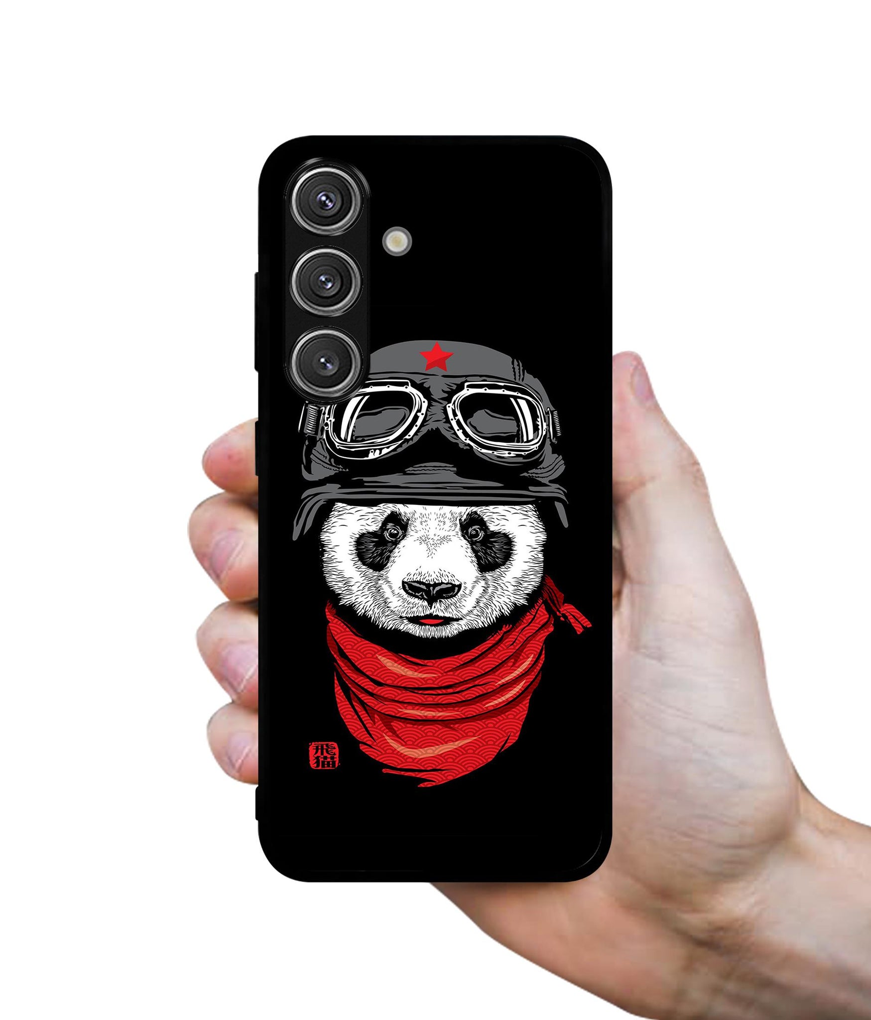 Biker Panda Design Designer 2D Printed Back Case Cover for Samsung Galaxy S25 Plus 5G