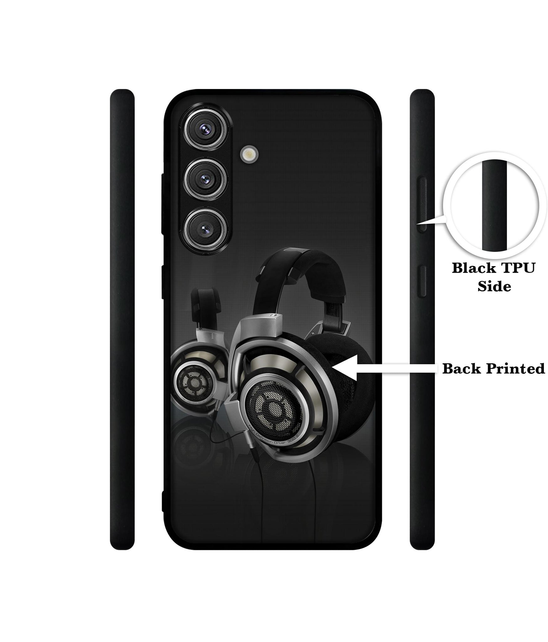 Head Phone Design Designer 2D Printed Back Case Cover for Samsung Galaxy S25 Plus 5G