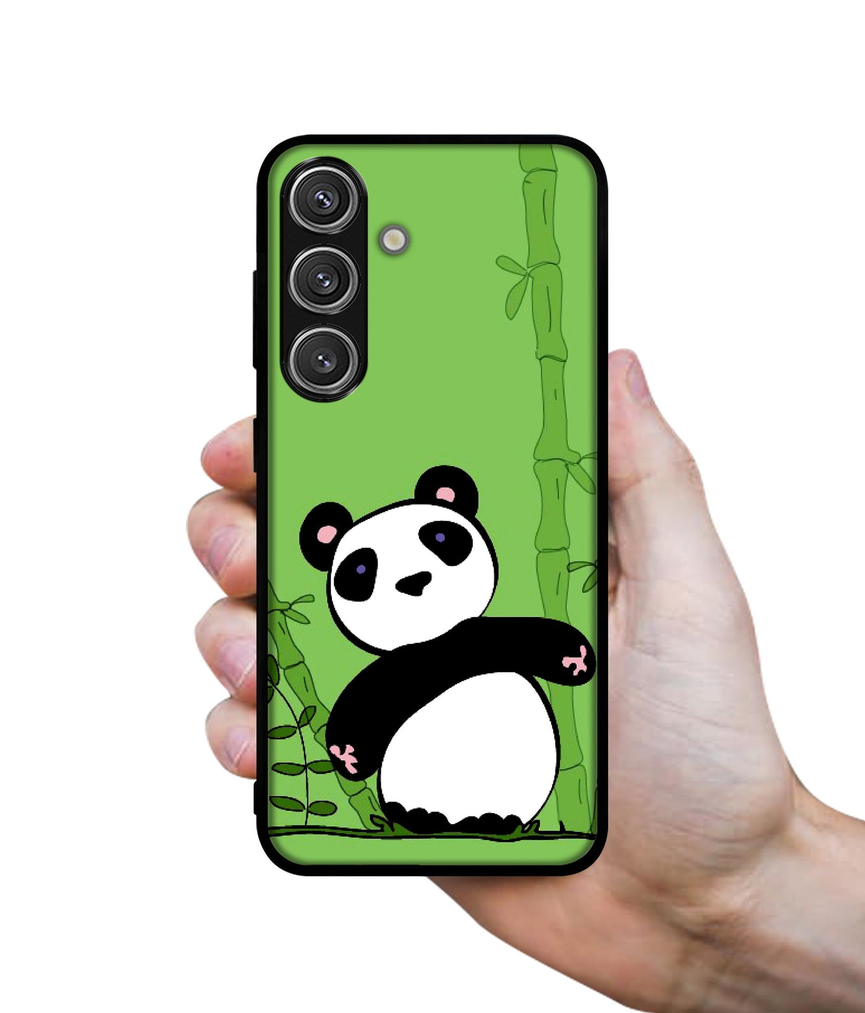 Panda with Bamboo Design Designer 2D Printed Back Case Cover for Samsung Galaxy S25 Plus 5G