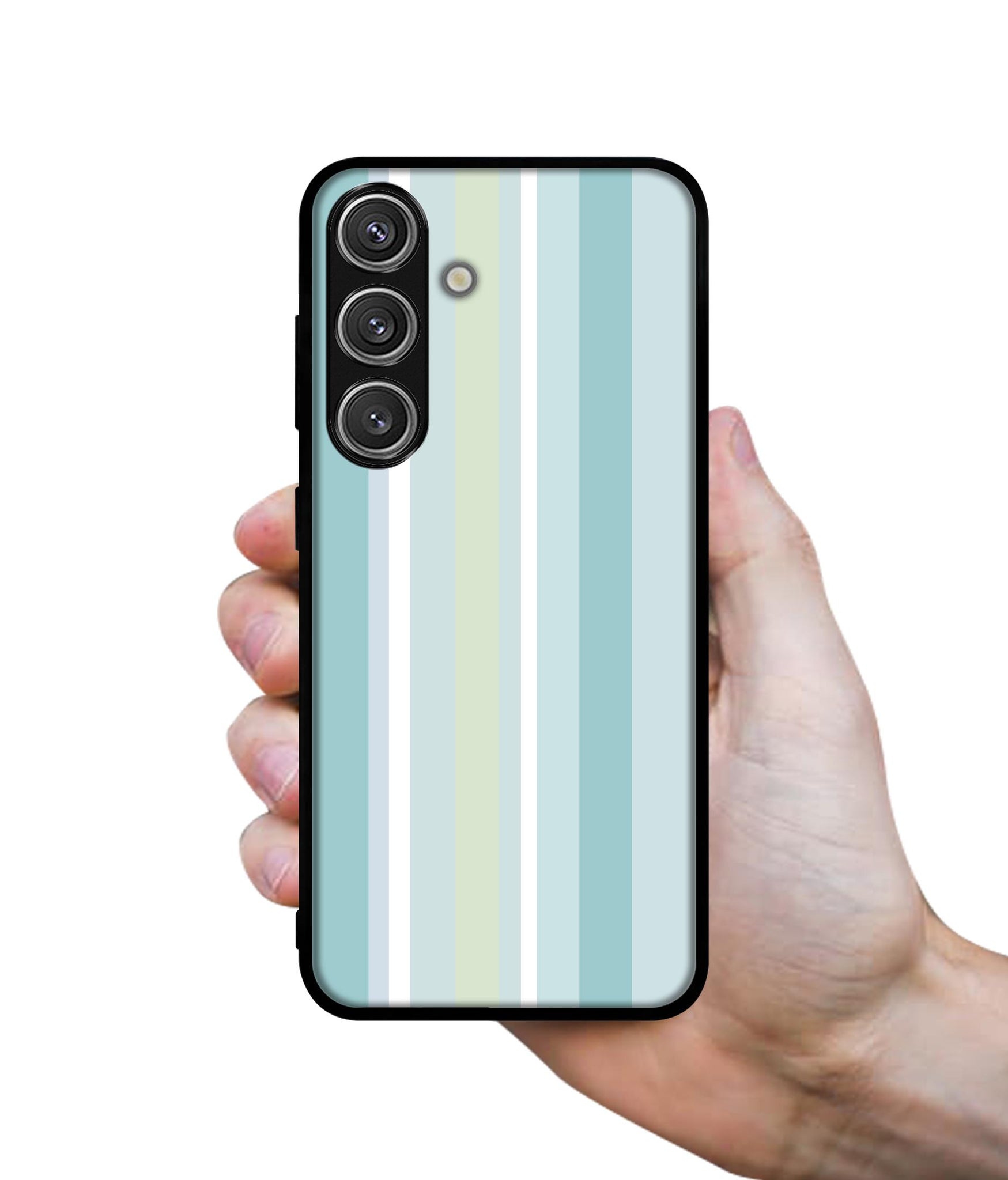 Light Green Stripes Design Designer 2D Printed Back Case Cover for Samsung Galaxy S25 Plus 5G
