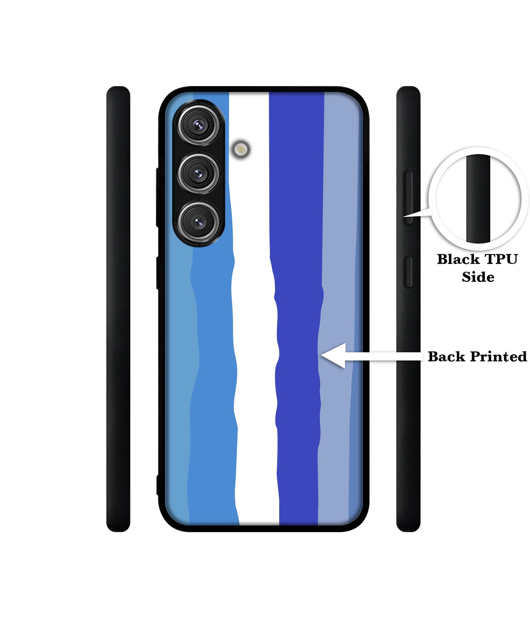 Blue Stripes Rainbow Design Designer 2D Printed Back Case Cover for Samsung Galaxy S25 Plus 5G