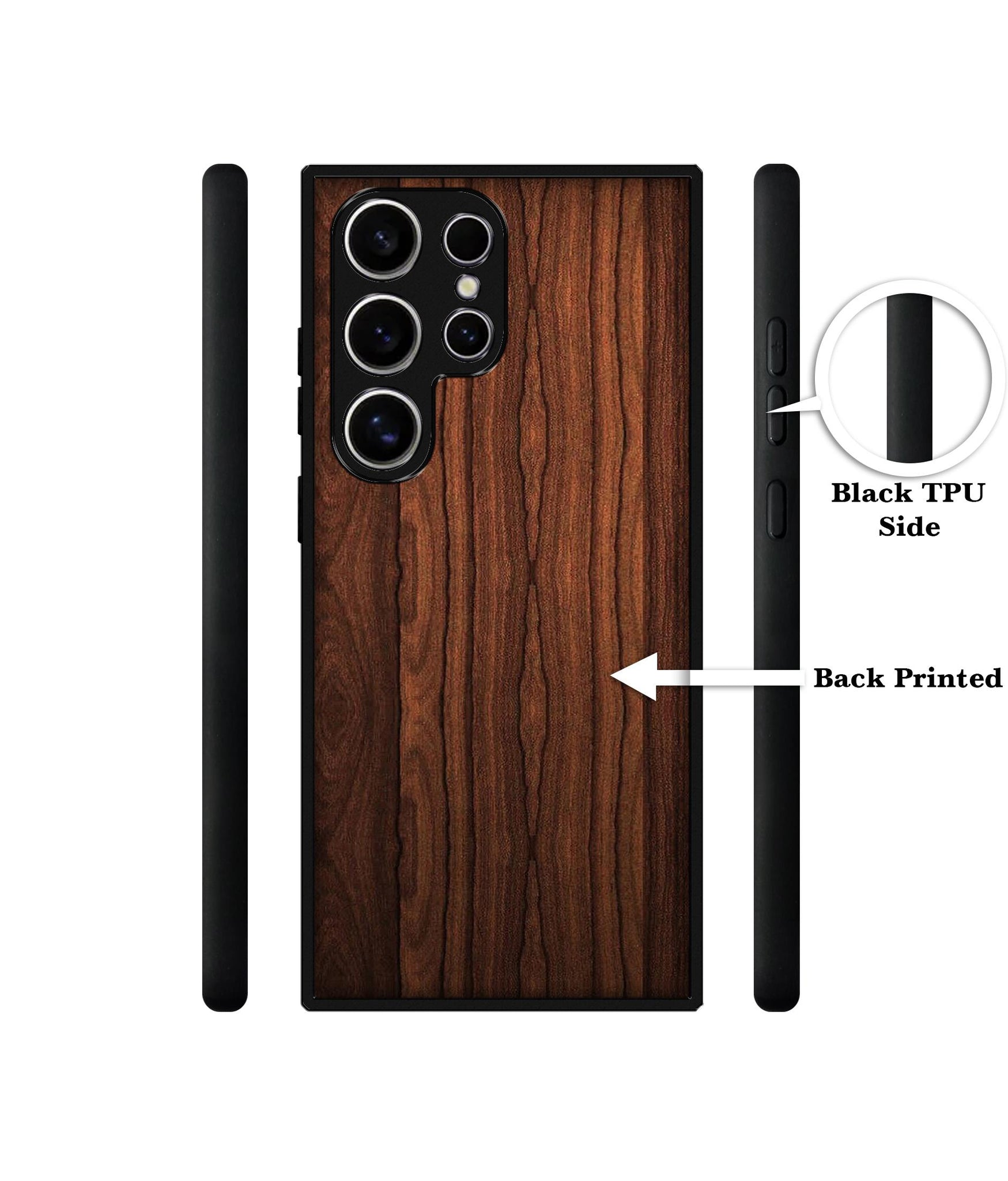 Brown Wooden Texture Design Designer 2D Printed Back Case Cover for Samsung Galaxy S25 Ultra 5G