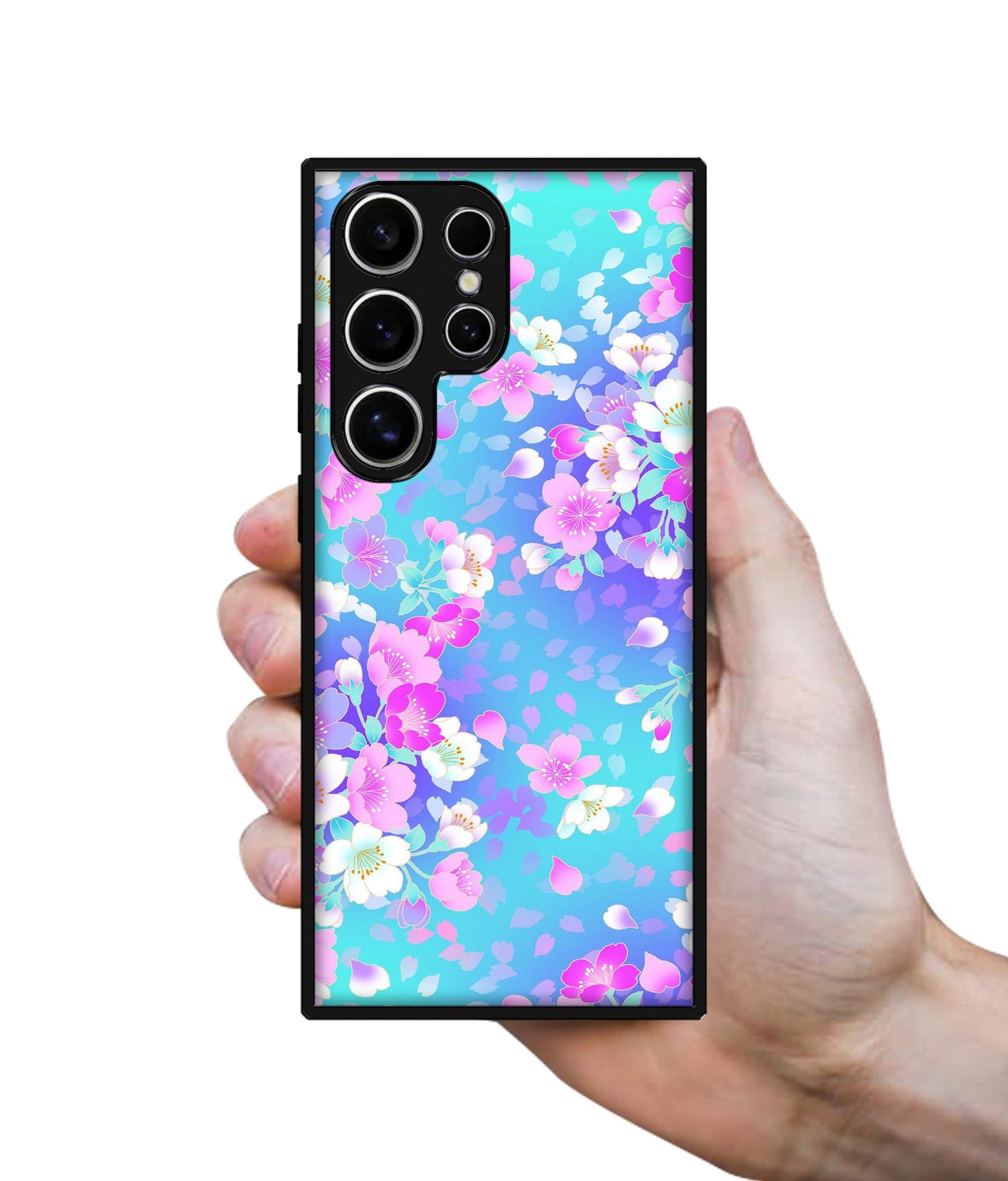 Floral Blue Pattern Design Designer 2D Printed Back Case Cover for Samsung Galaxy S25 Ultra 5G