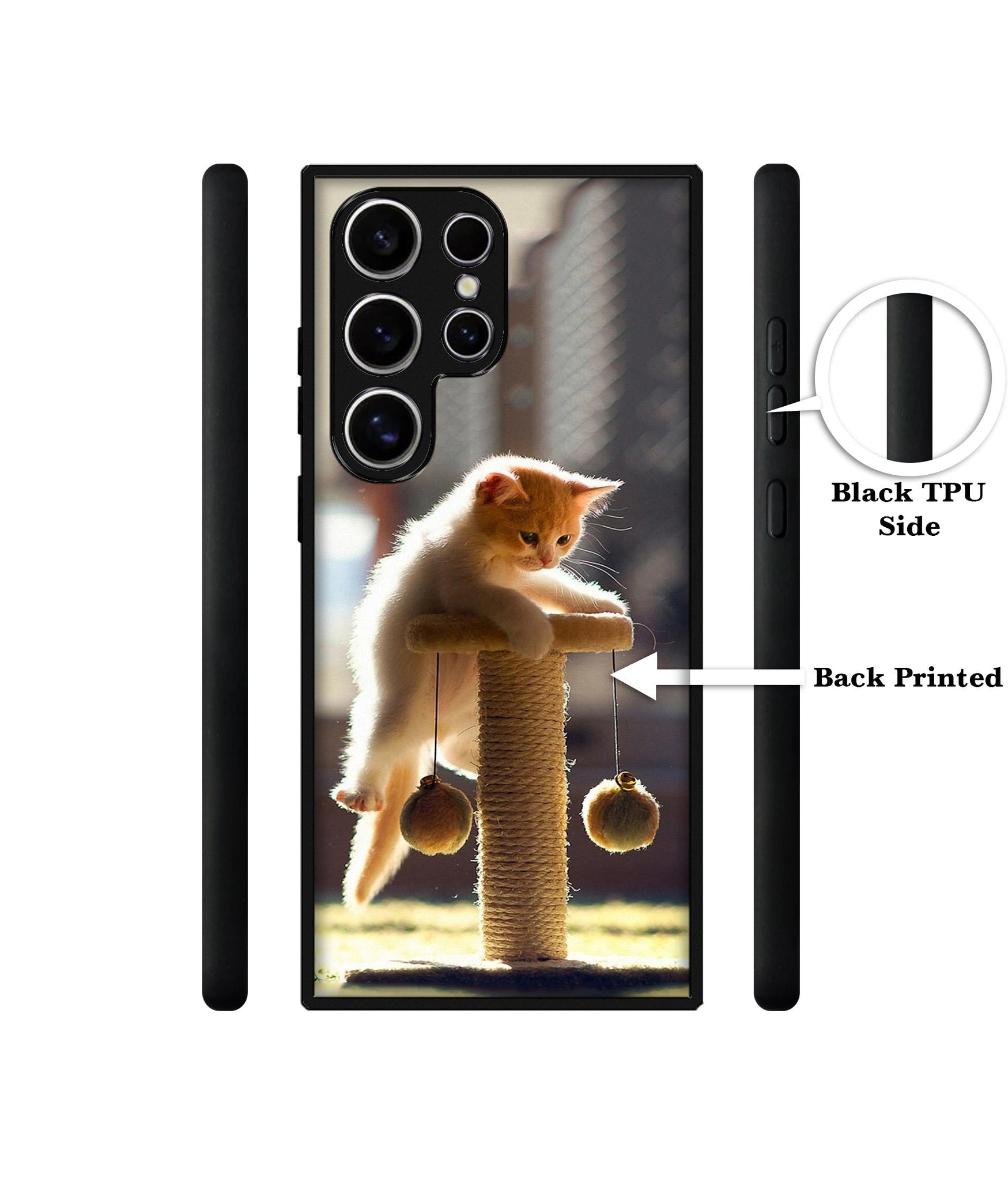Cat Climbing Design Designer 2D Printed Back Case Cover for Samsung Galaxy S25 Ultra 5G
