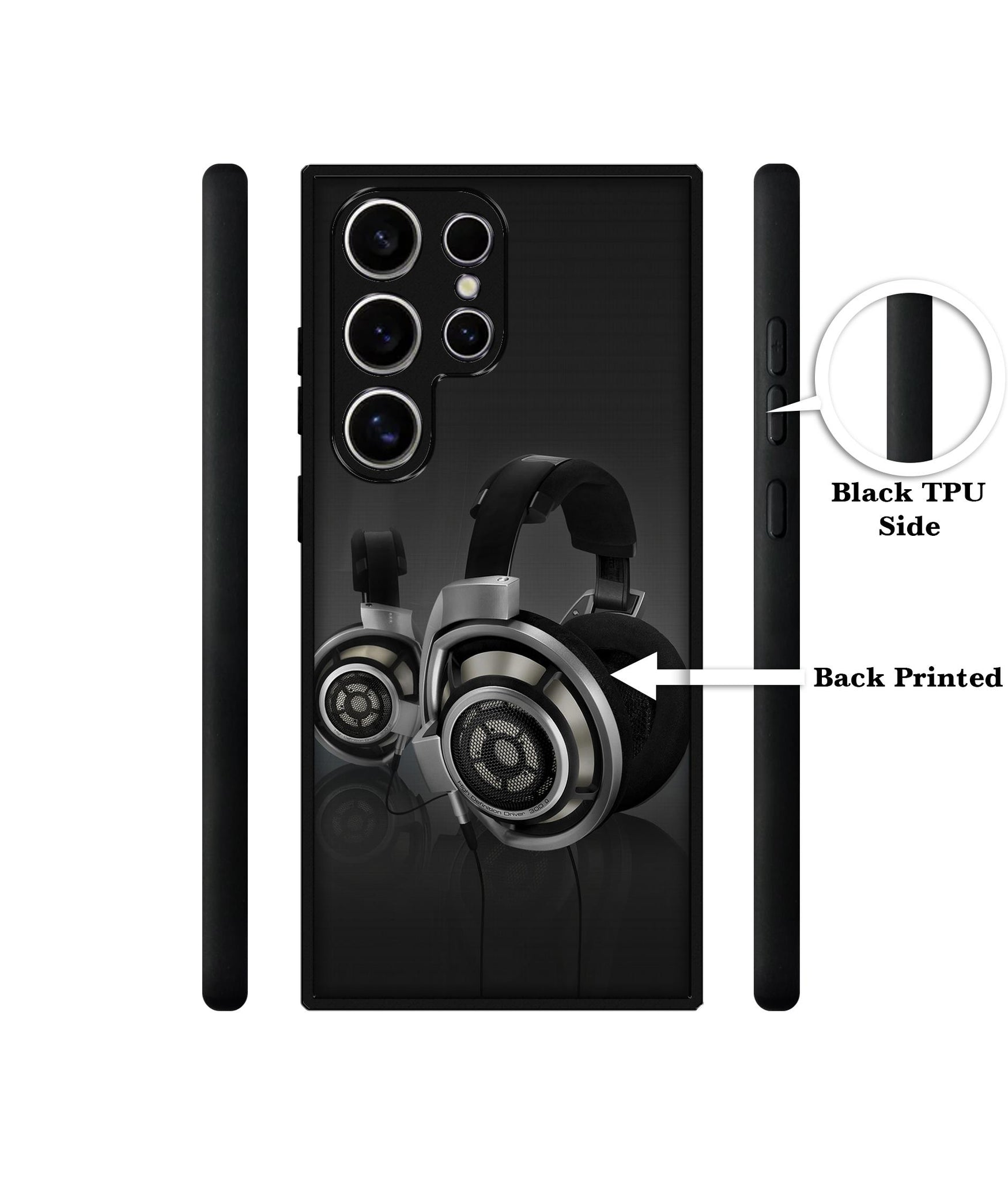 Head Phone Design Designer 2D Printed Back Case Cover for Samsung Galaxy S25 Ultra 5G