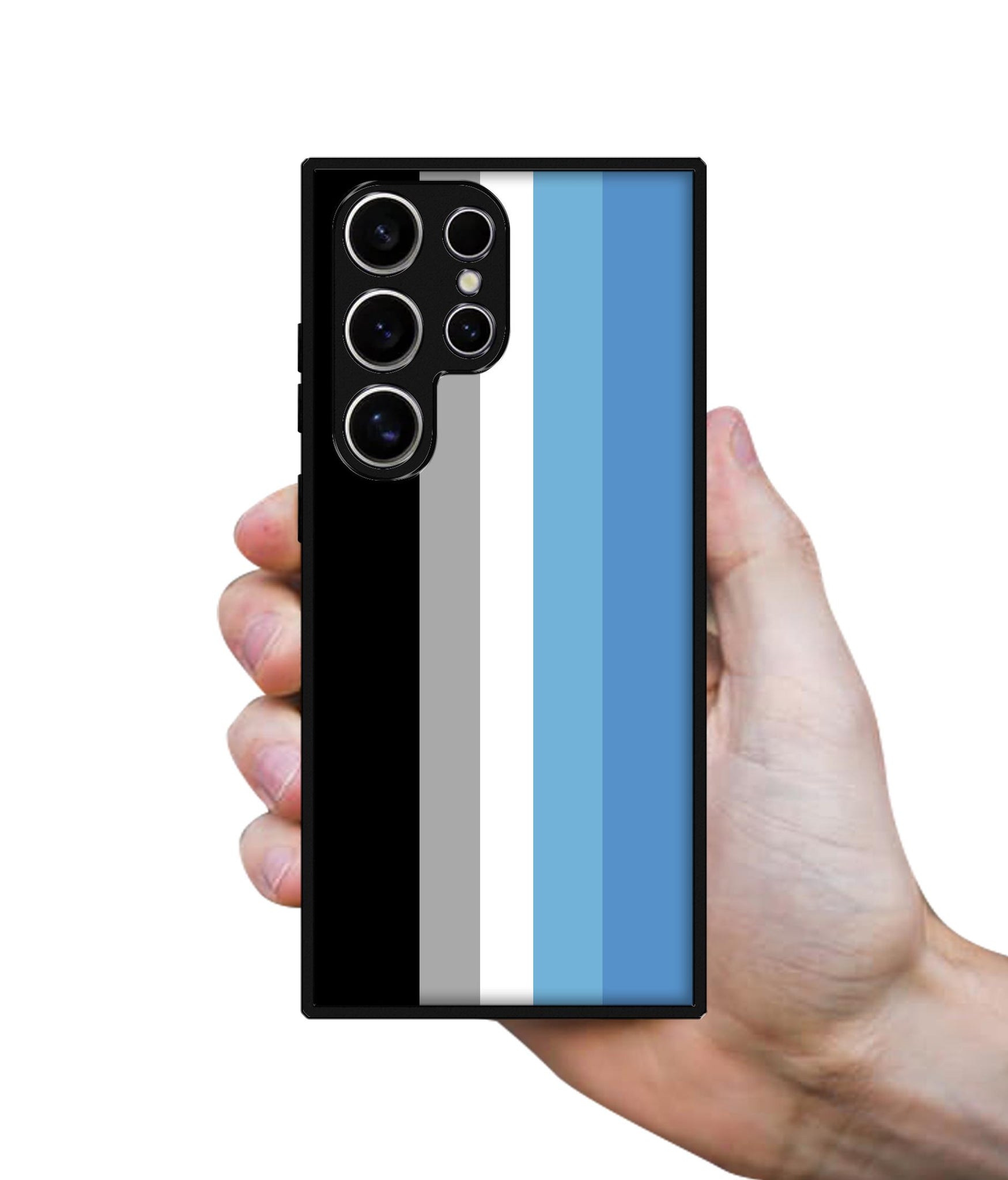 White and Blue Lines Design Designer 2D Printed Back Case Cover for Samsung Galaxy S25 Ultra 5G